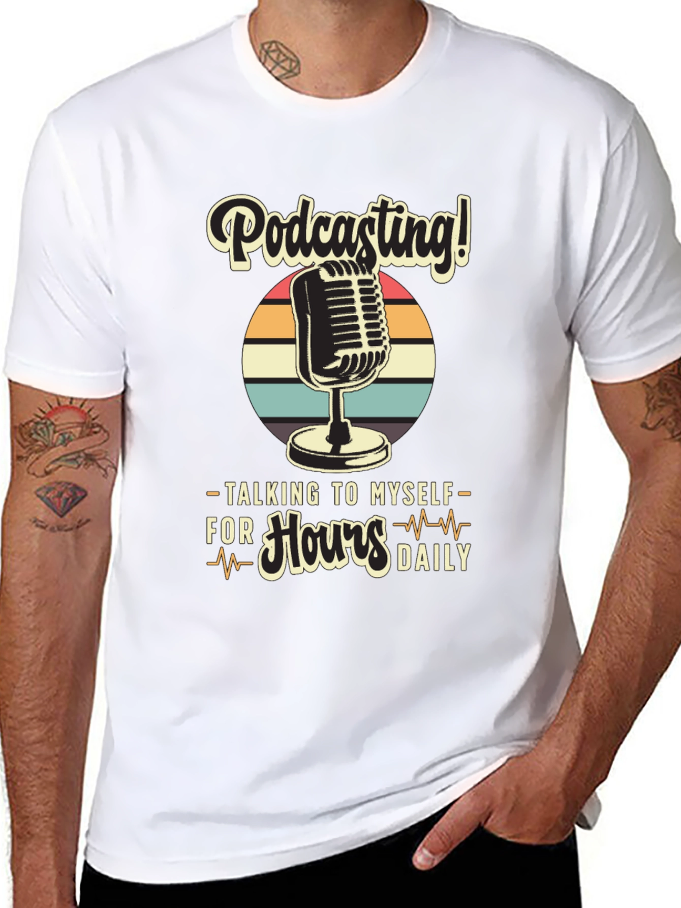 Black Podcast T-Shirt: Talking to Myself for Hours Daily view 8
