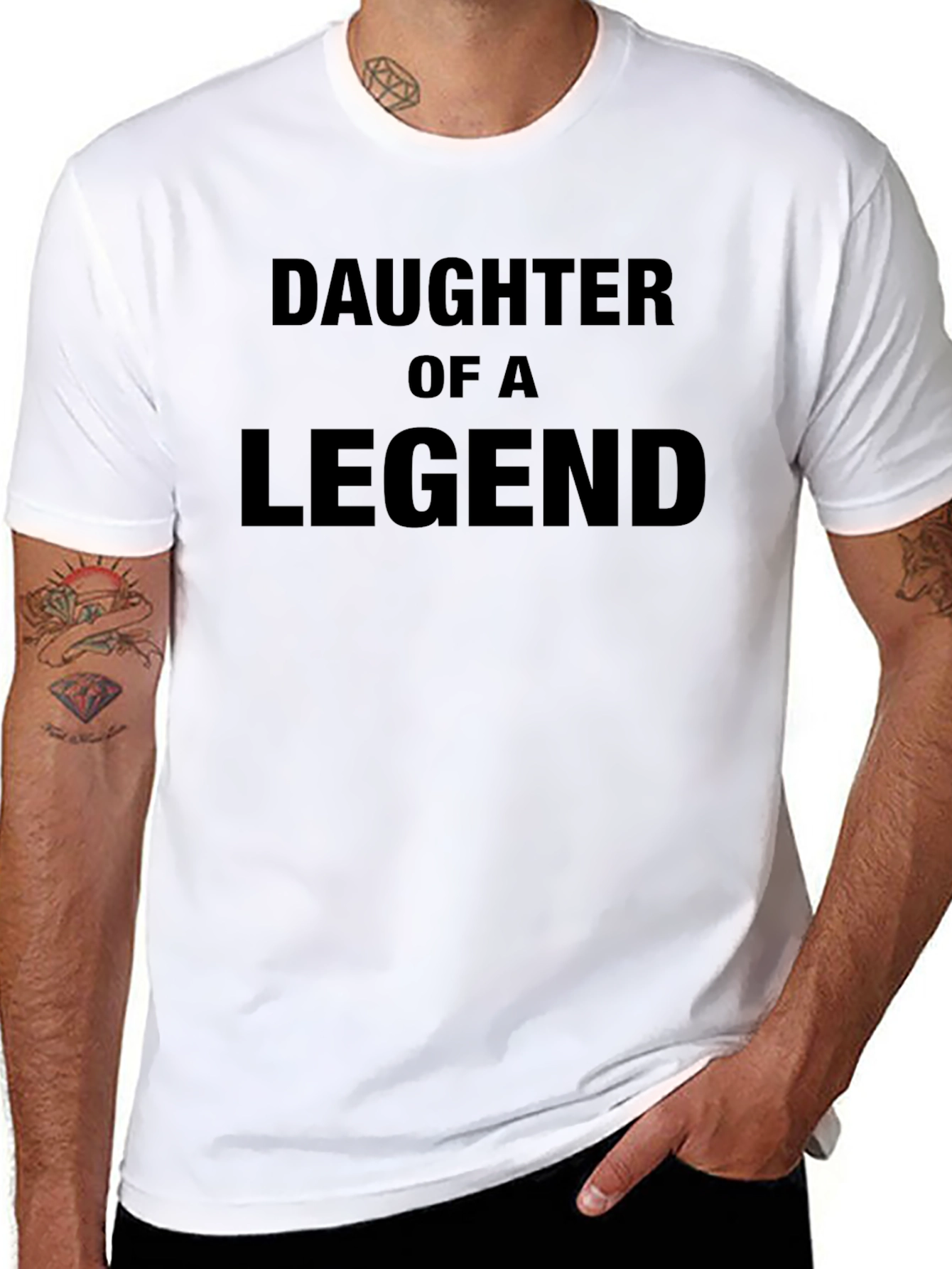Black Daughter of a Legend Black Graphic T-Shirt view 8