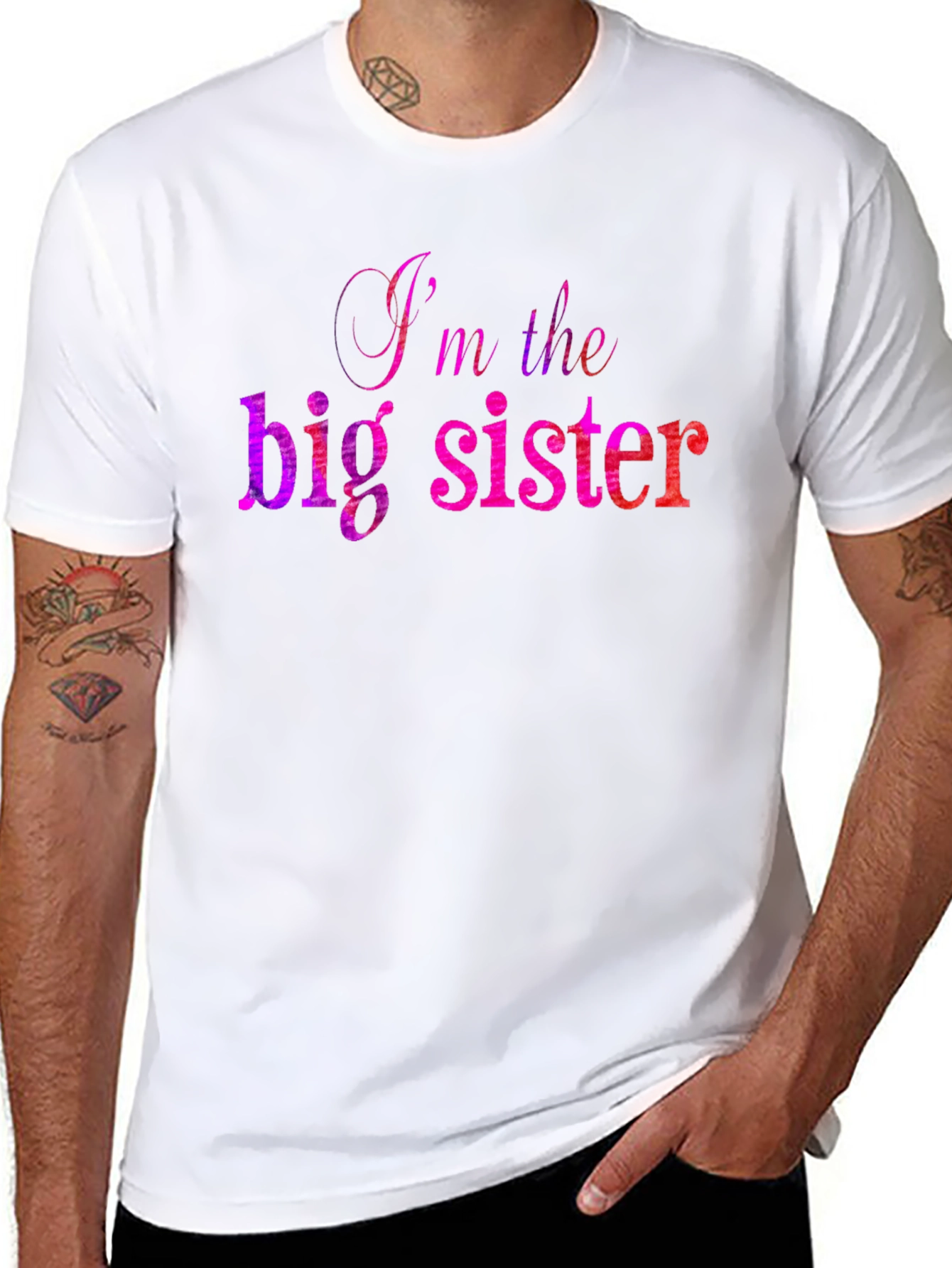 Black I'm The Big Sister T-Shirt - Fun Sibling Apparel view 8