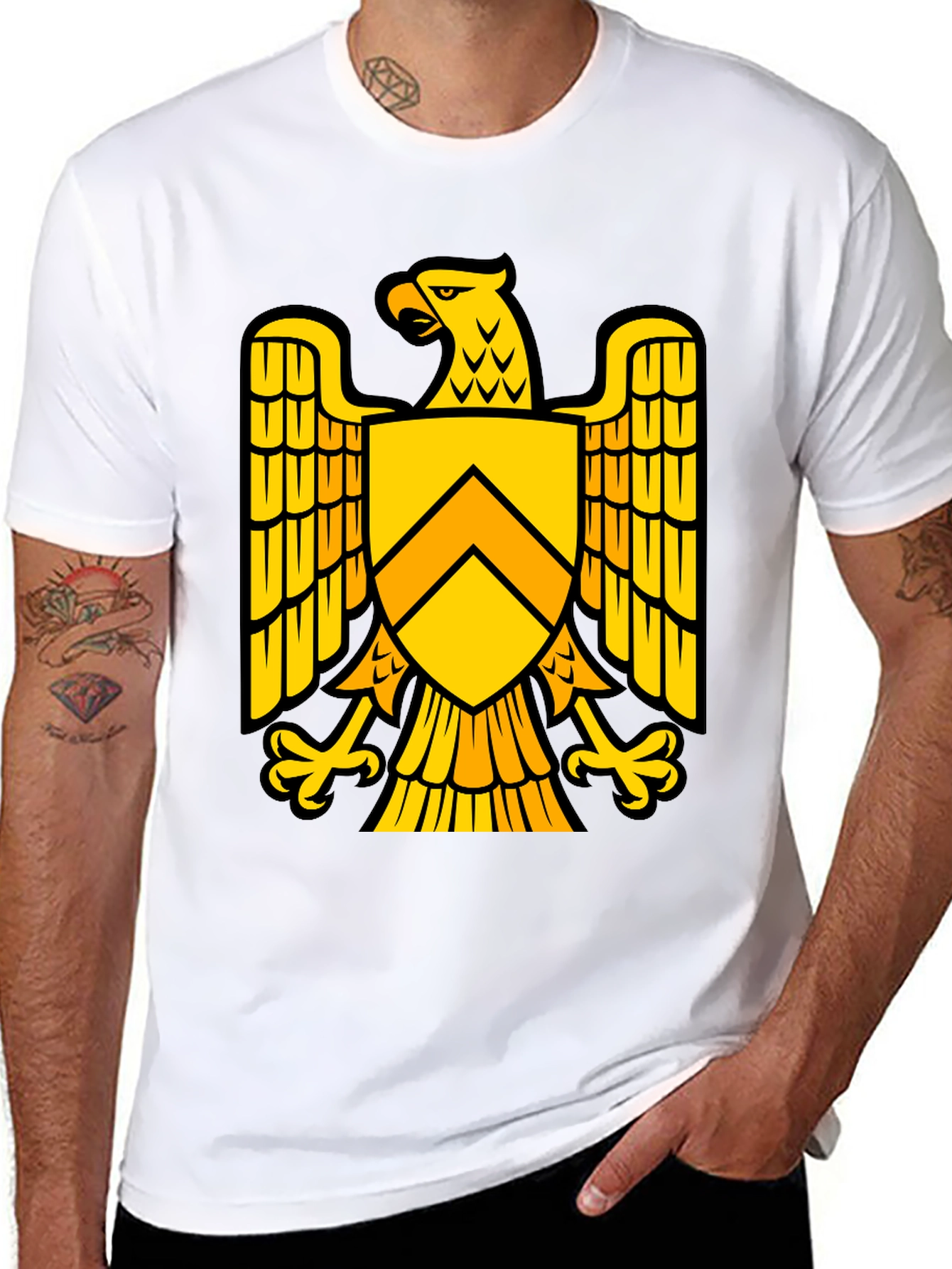 Black Eagle Shield Graphic T-Shirt - Bold Statement Tee view 8