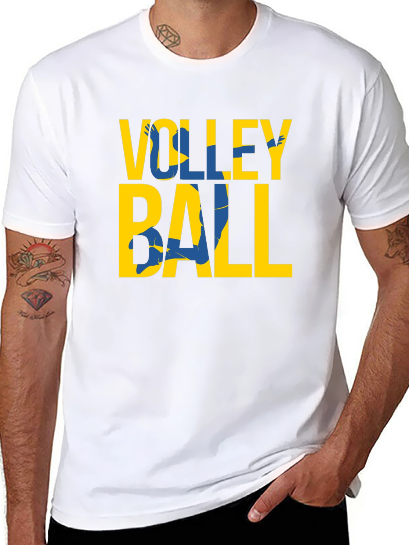 Black Volleyball Graphic Tee - Sporty Casual T-Shirt view 8