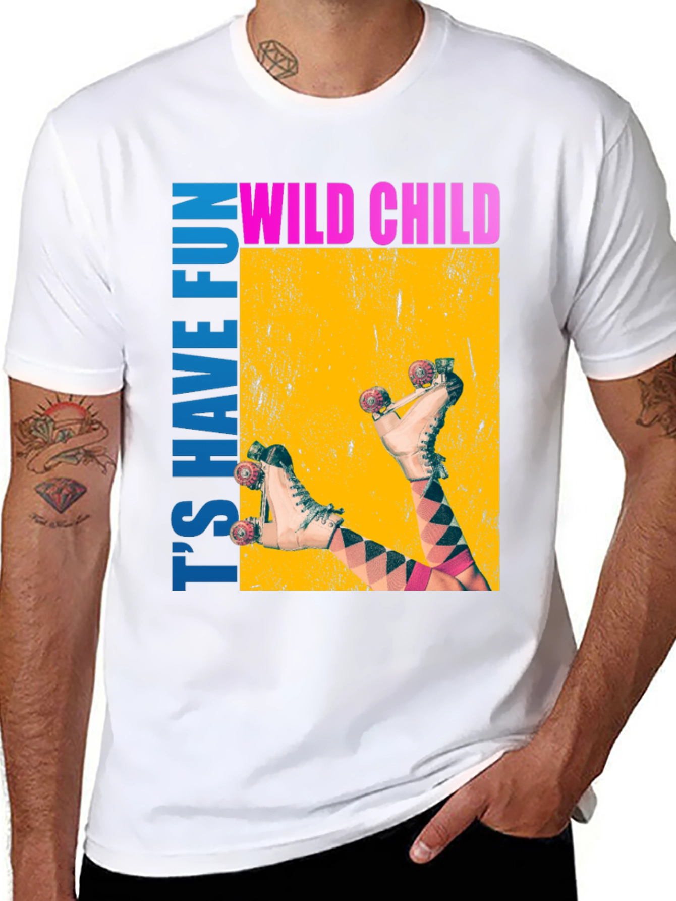 Black Wild Child Roller Skate Graphic Tee view 8