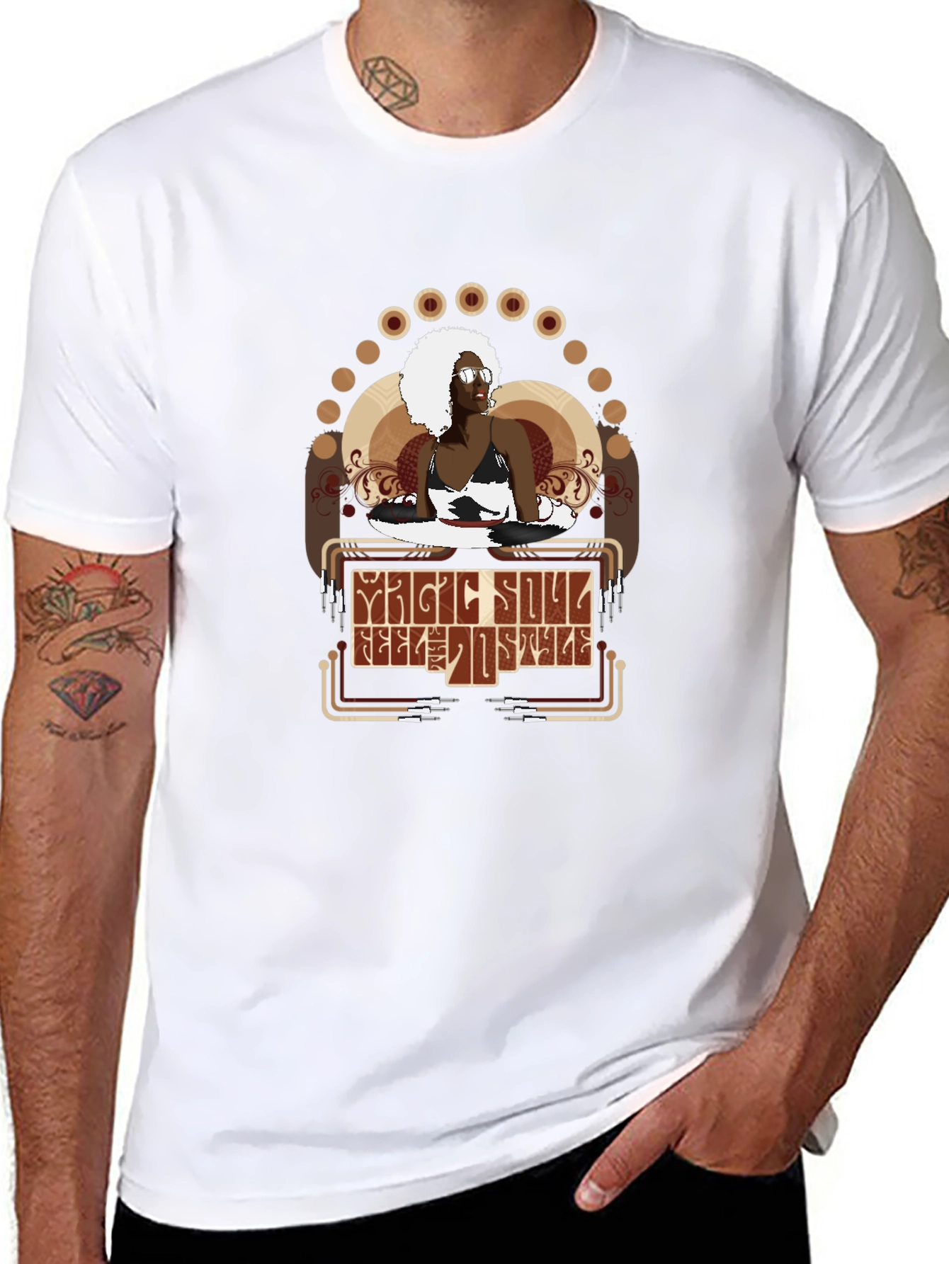 Black Magic Soul 70's Style Black T-Shirt view 8