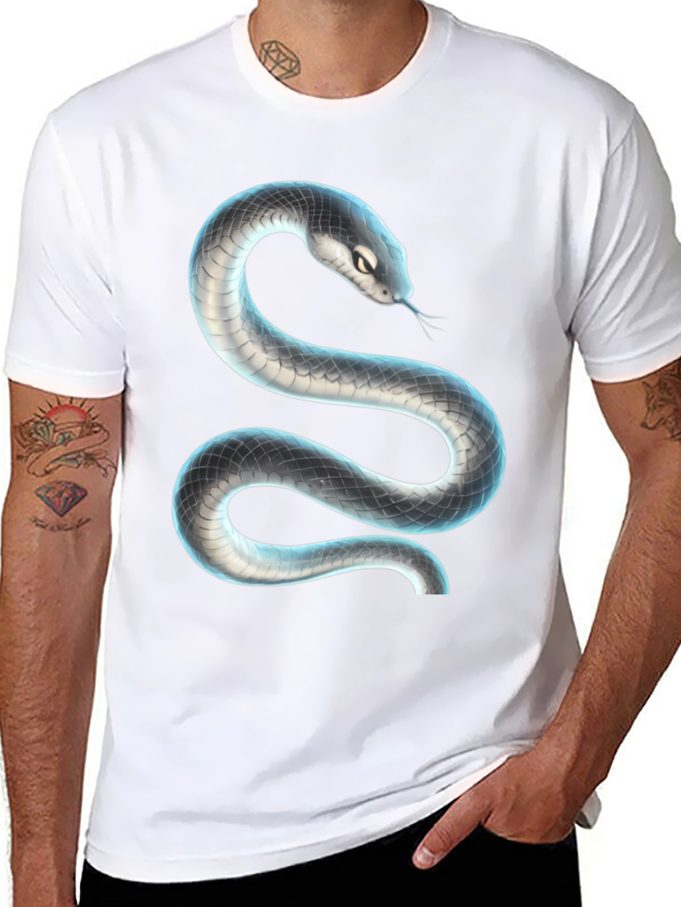Black Black Snake Graphic T-Shirt view 8