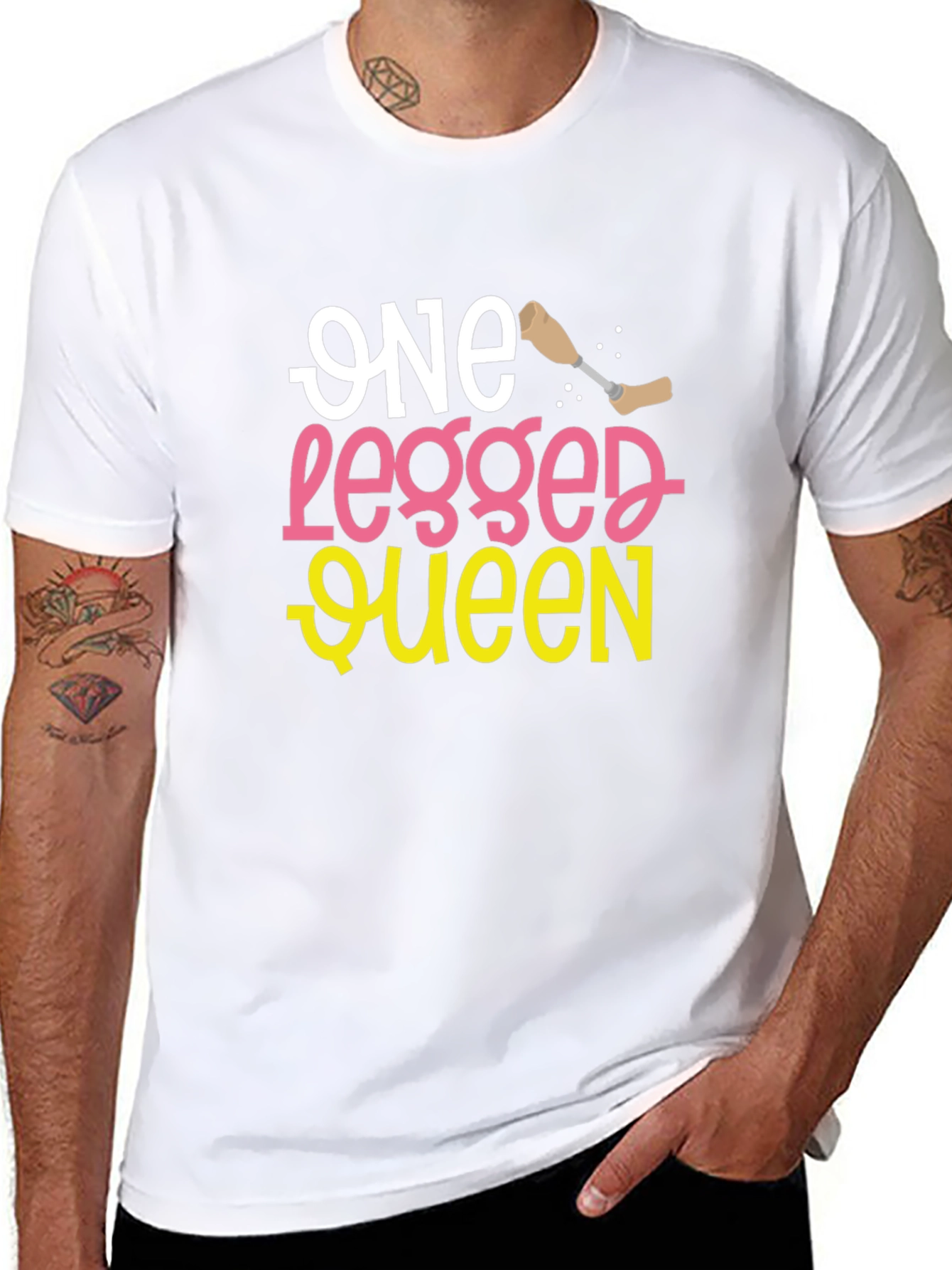 Black One Legged Queen Funny T-Shirt view 8