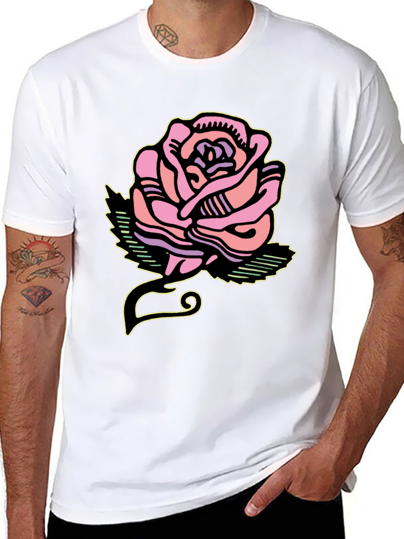 Rose Graphic Tee - Bold Artistic Design - 8