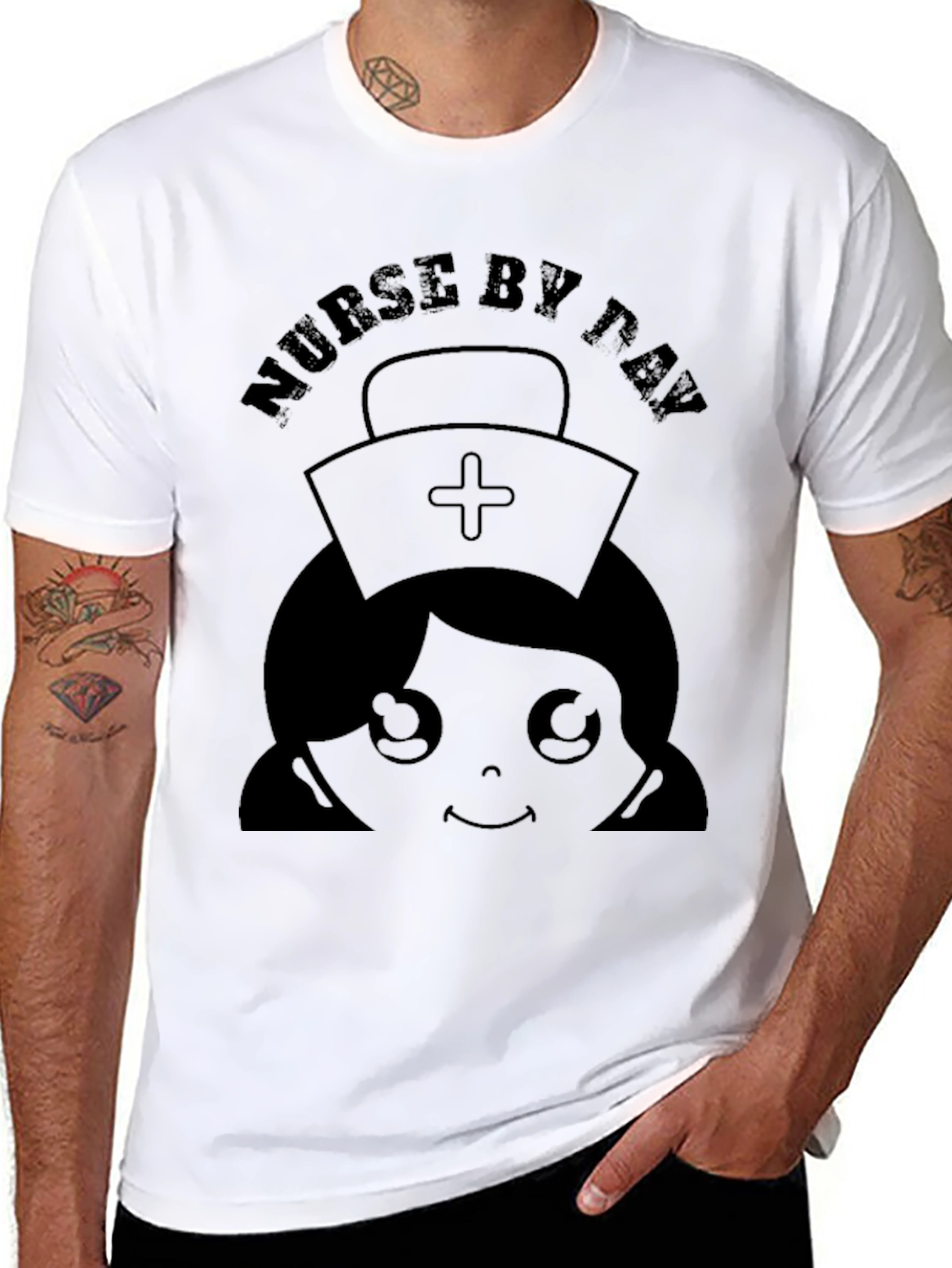 Black Nurse By Day Graphic T-Shirt view 8