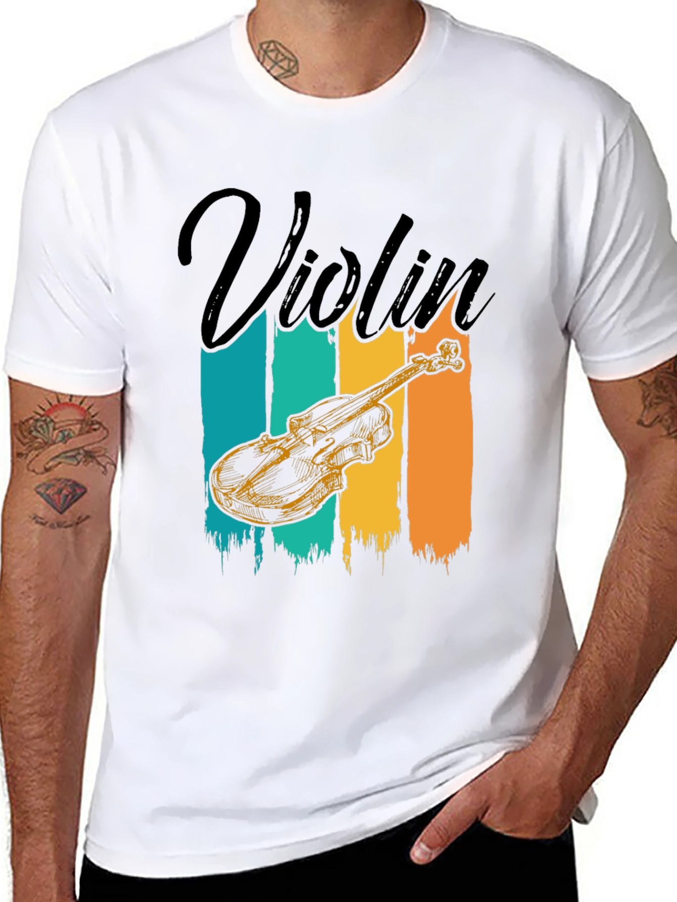 Black Violin Graphic T-Shirt: Retro Music Lover Tee view 8