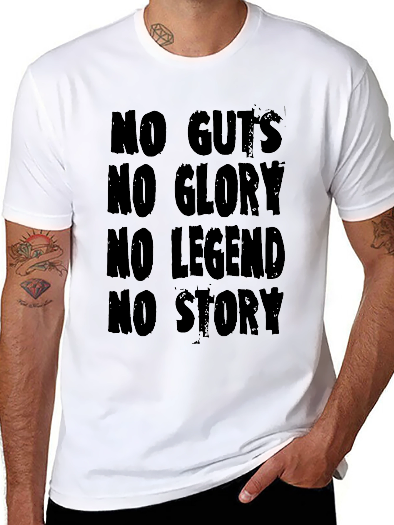 Black No Guts No Glory Graphic T-Shirt - Black view 8