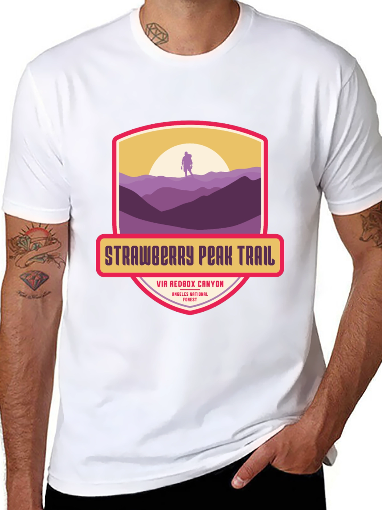 Black Strawberry Peak Trail T-Shirt - Hiker Adventure view 8