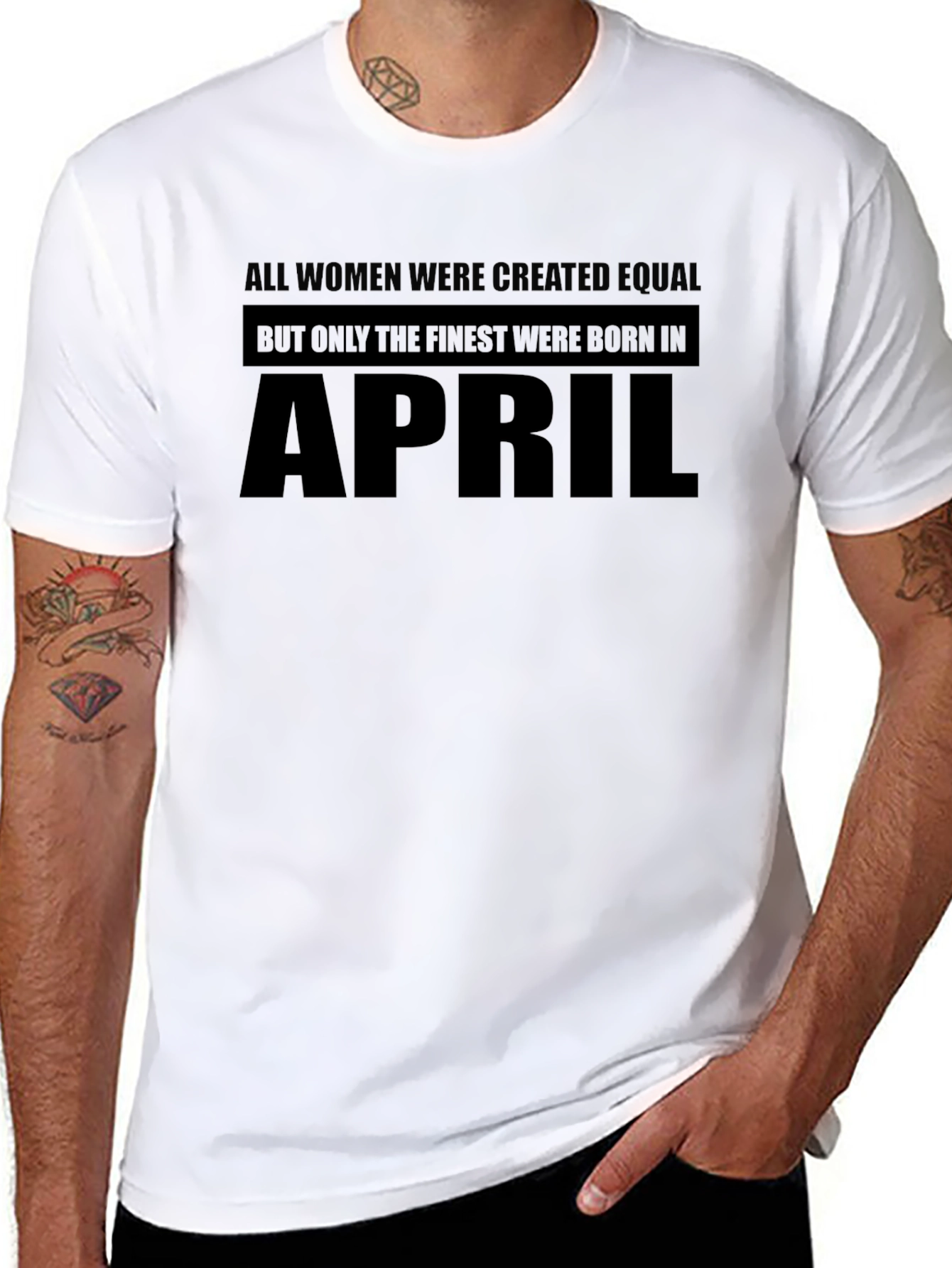 Black Finest Women Born in April T-Shirt view 8
