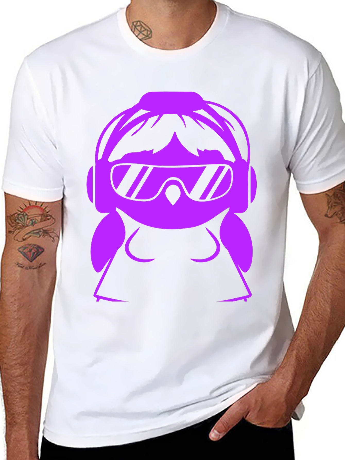 Black DJ Girl Graphic T-Shirt - Black view 8