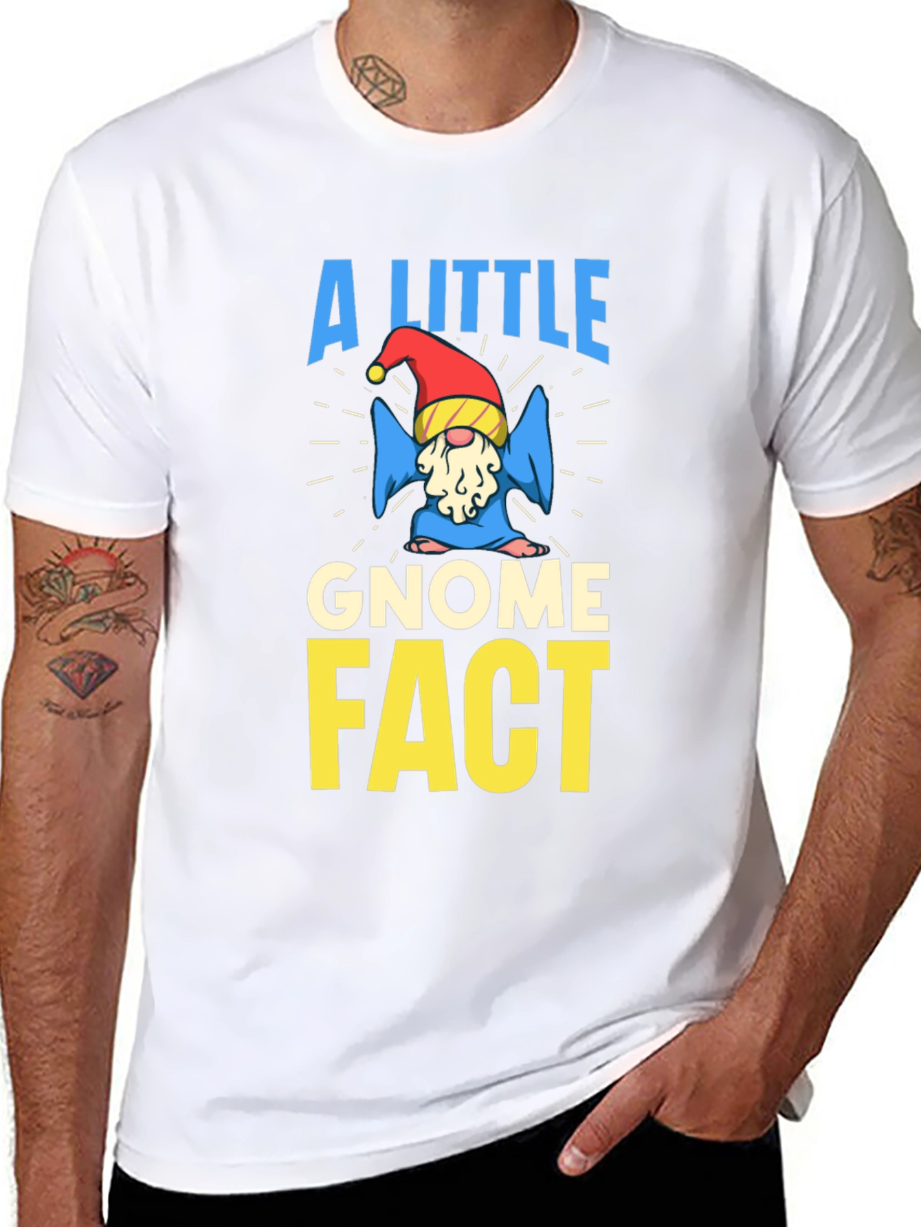 Black A Little Gnome Fact T-Shirt view 8
