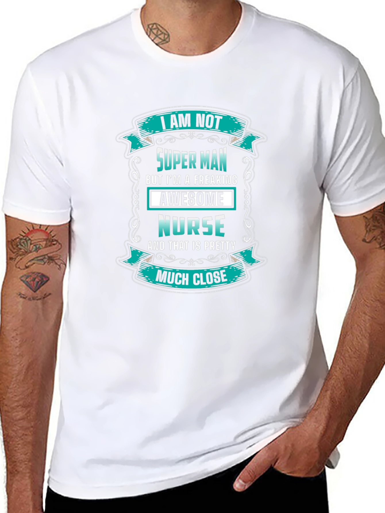 Black Awesome Nurse T-Shirt - Super Man Alternative view 8
