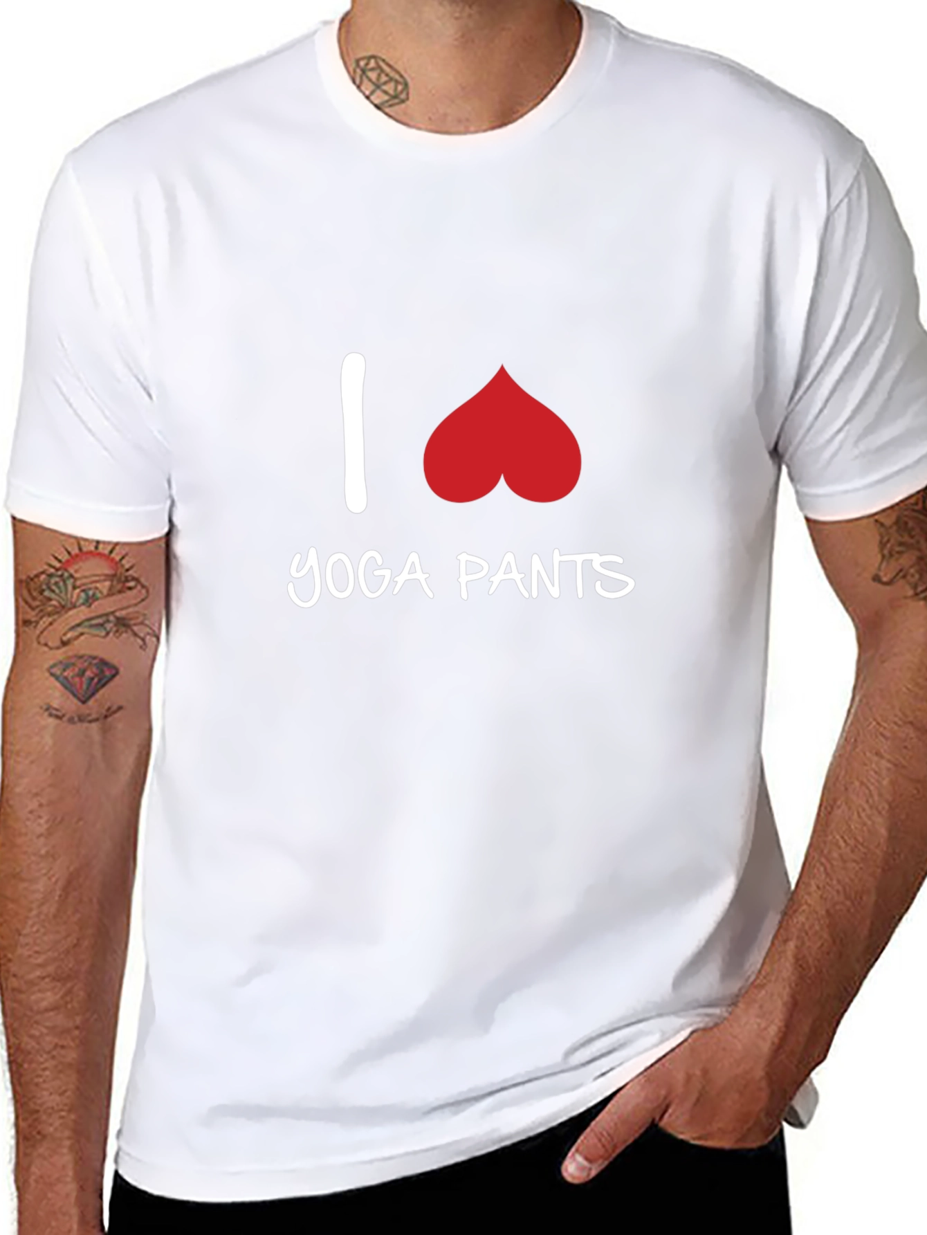 Black I Heart Yoga Pants Graphic Tee view 8
