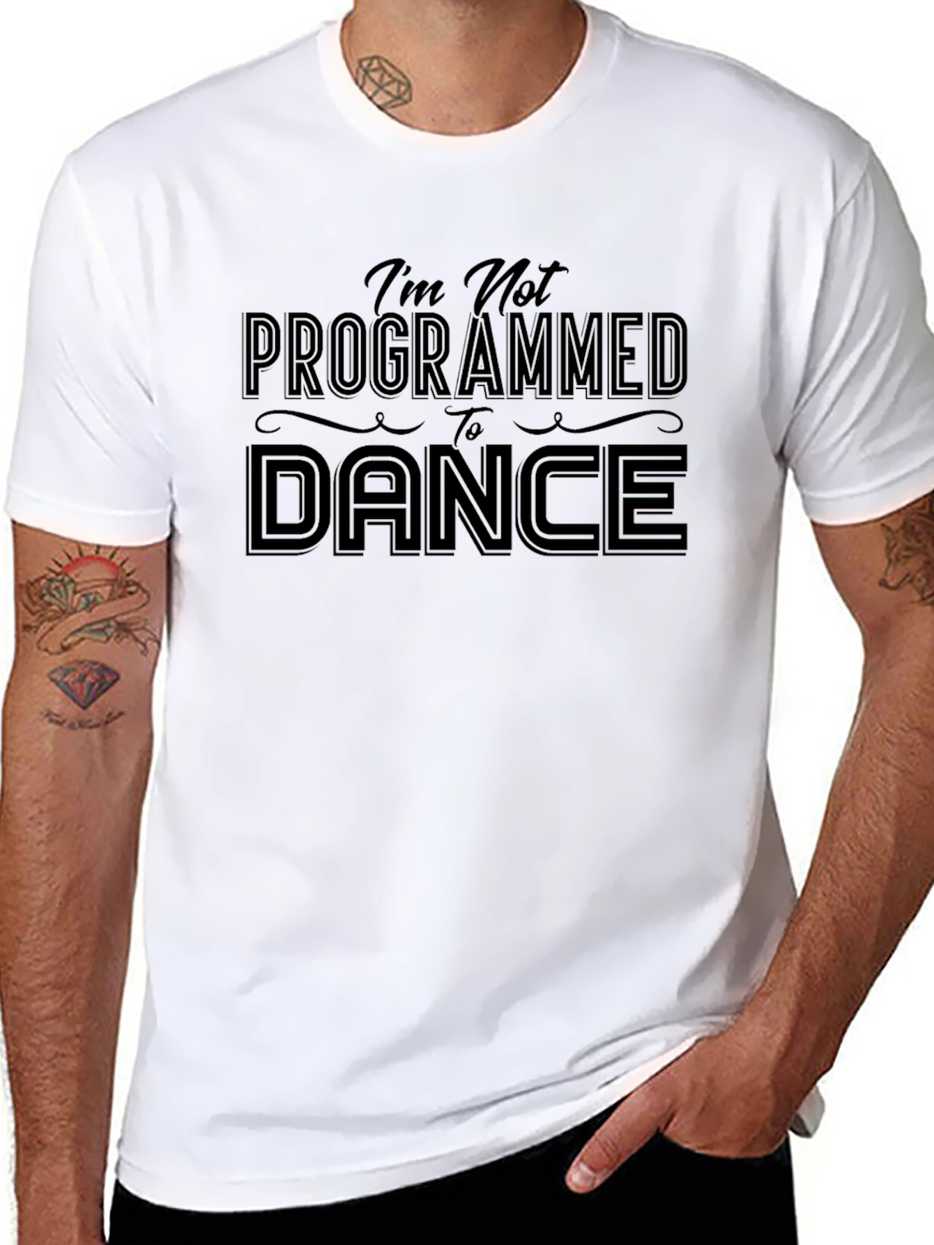 Black I'm Not Programmed to Dance Graphic Tee view 8