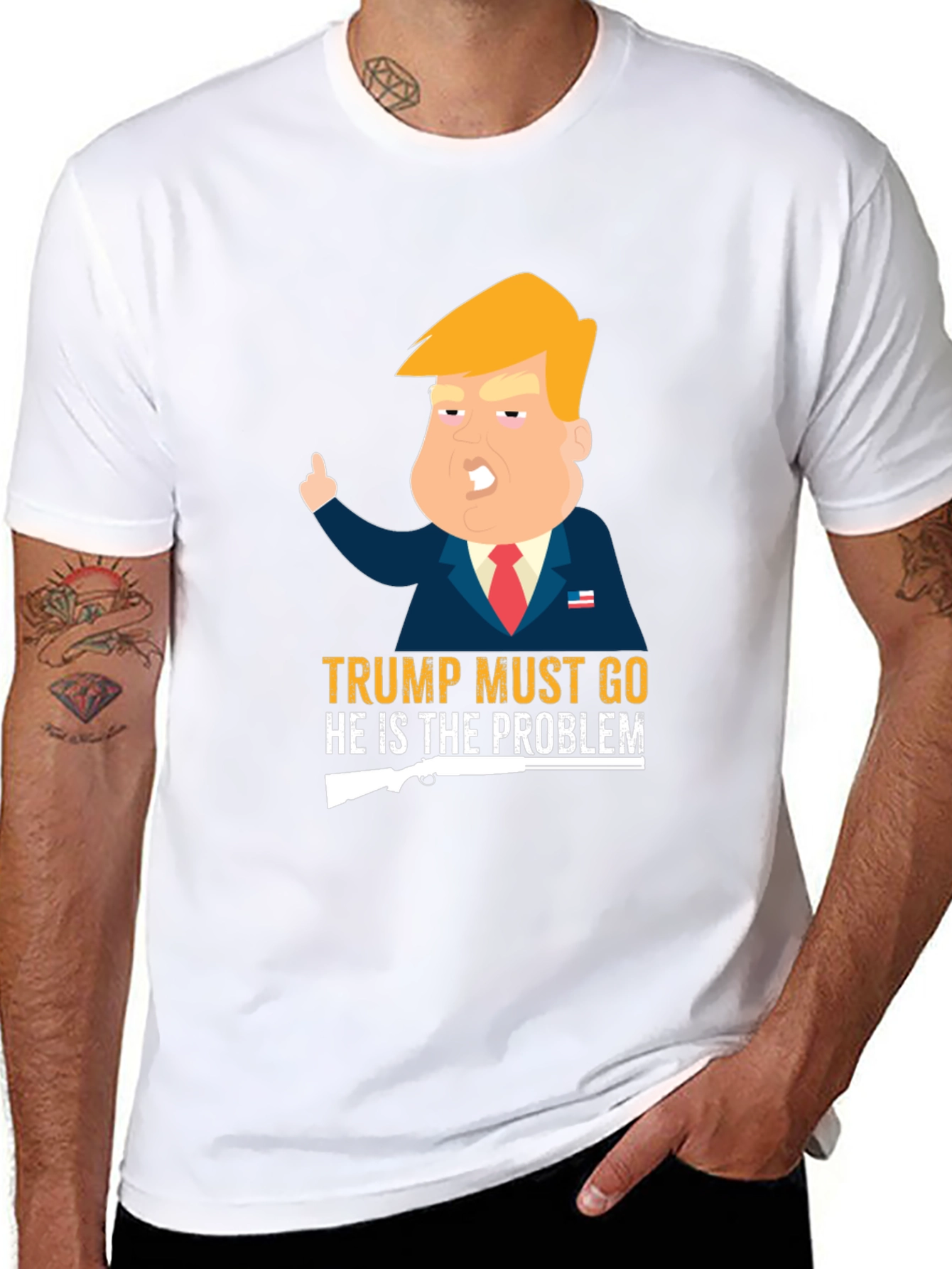 Black Trump Must Go T-Shirt view 8