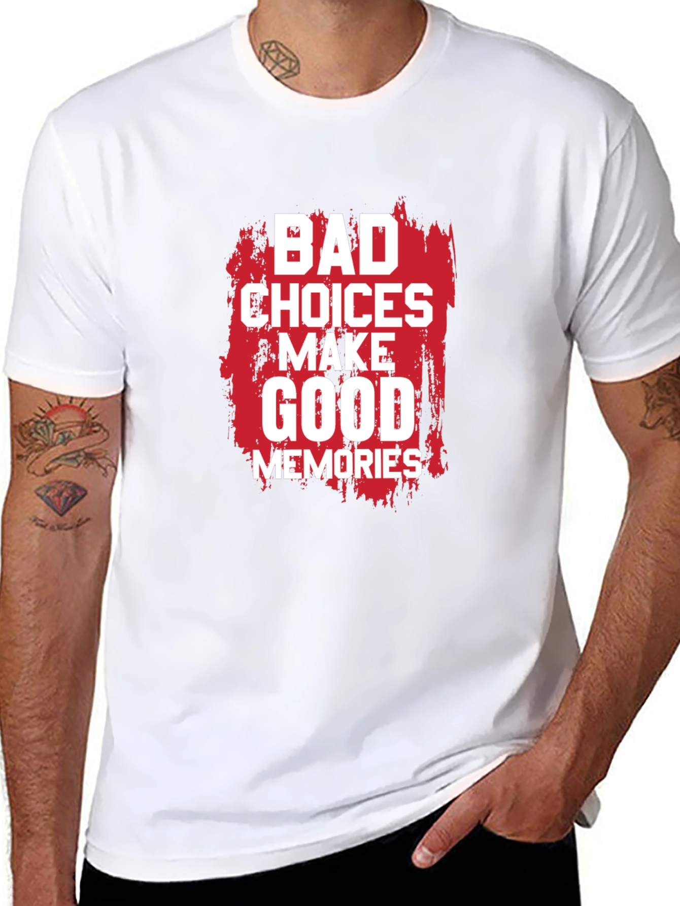 Black Bad Choices Make Good Memories Graphic Tee view 8