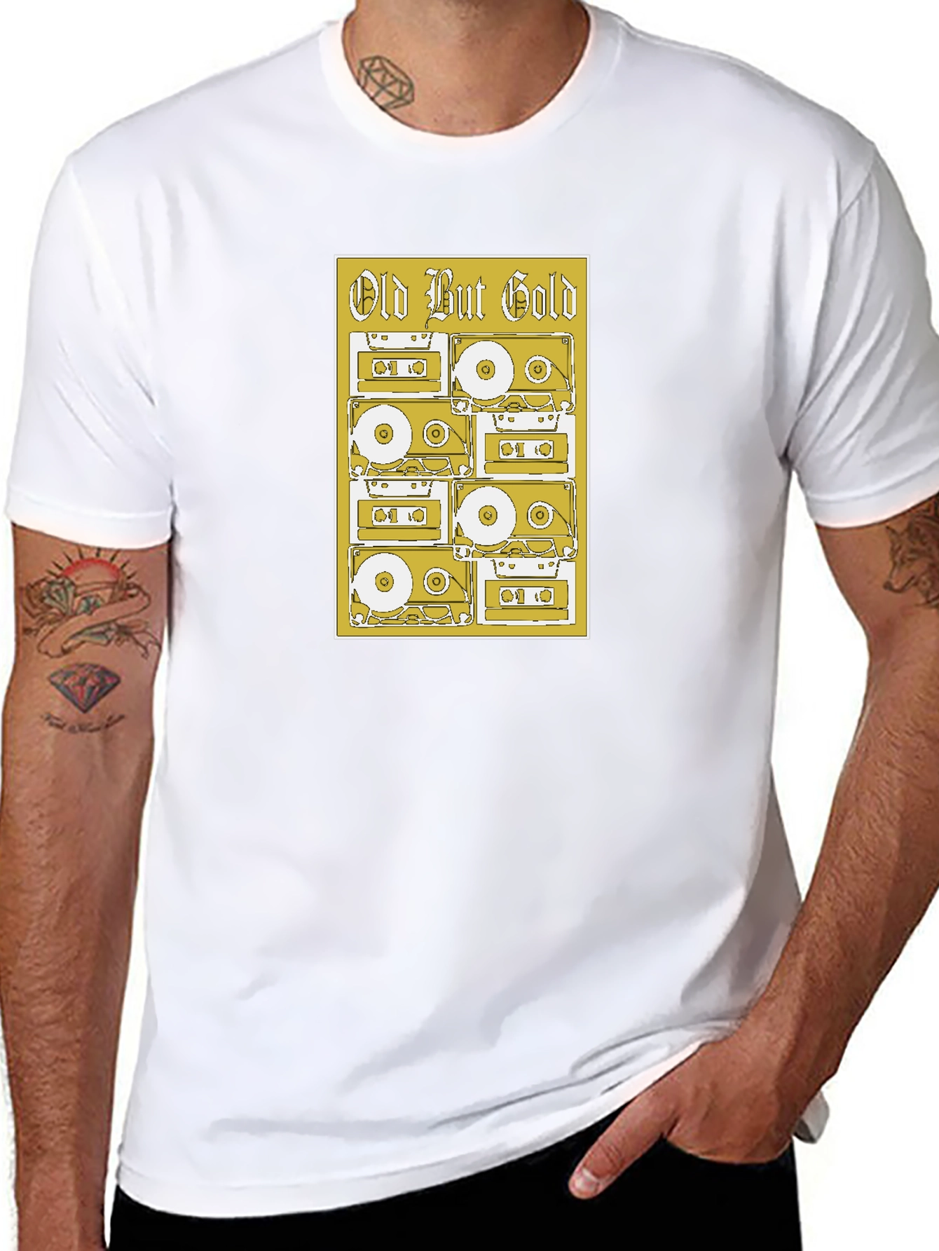 Black Old But Gold Cassette Tape Graphic Tee view 8