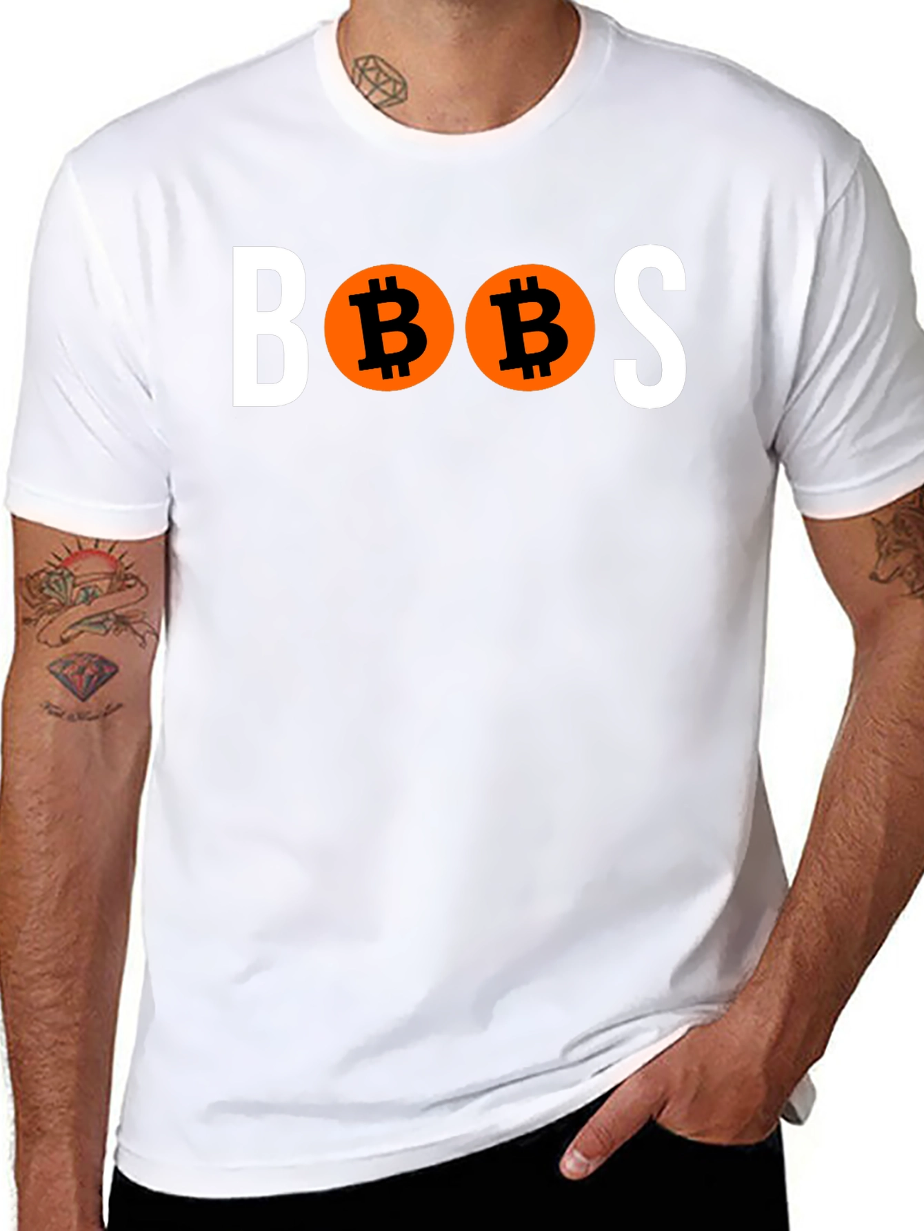 Black Bitcoin 'BOOBS' Graphic T-Shirt view 8