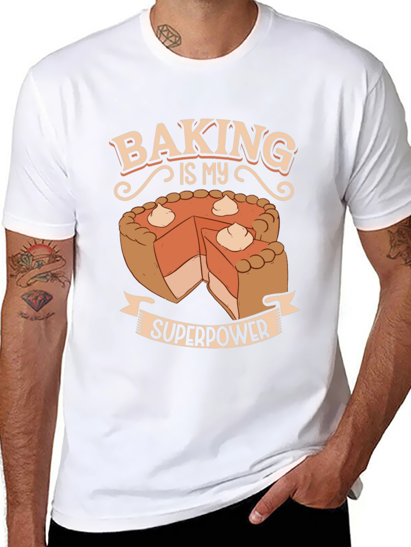 Black Baking is My Superpower T-Shirt - Novelty Graphic Tee view 8