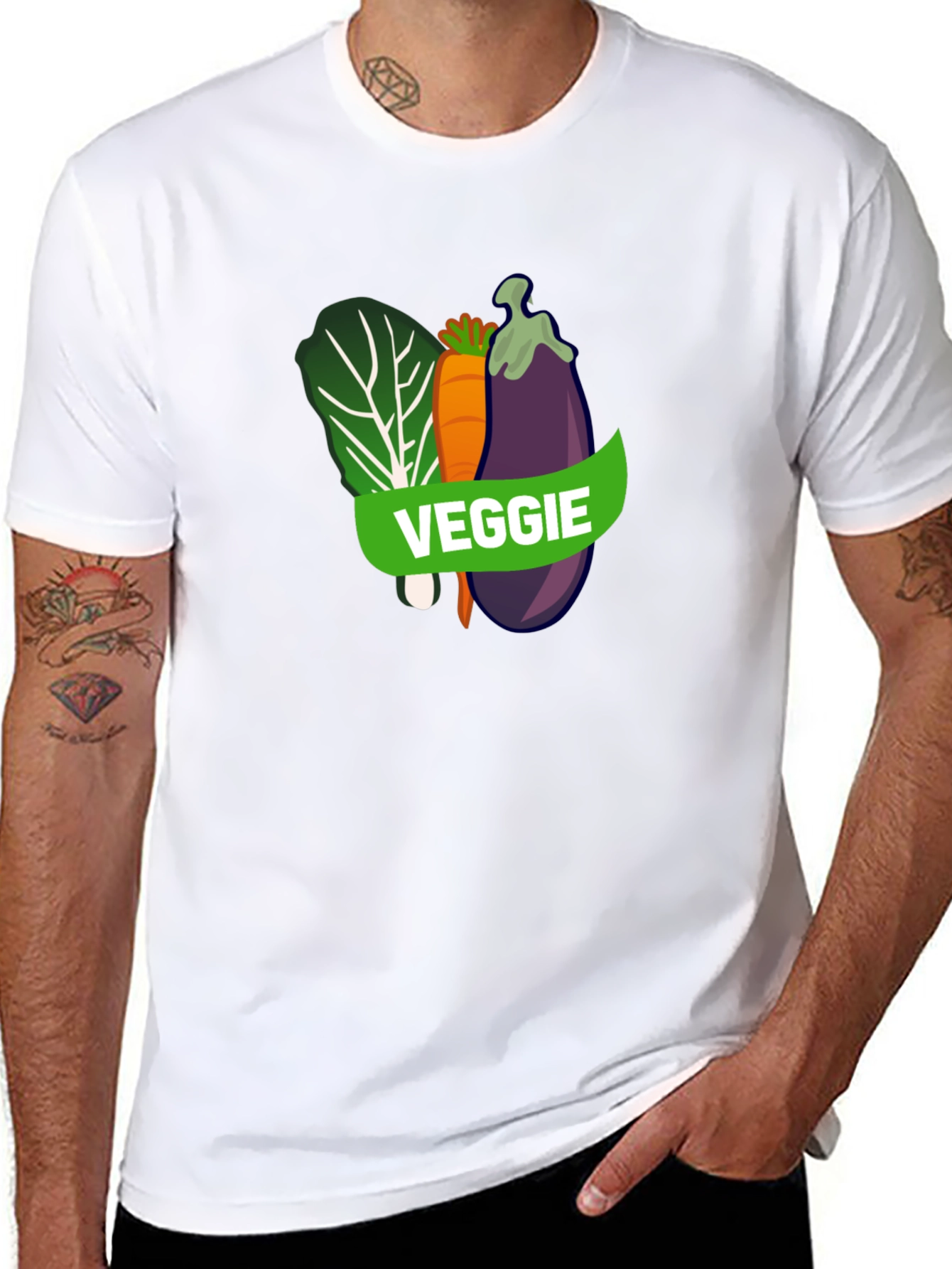 Veggie T-Shirt - Black Vegan Tee - 8