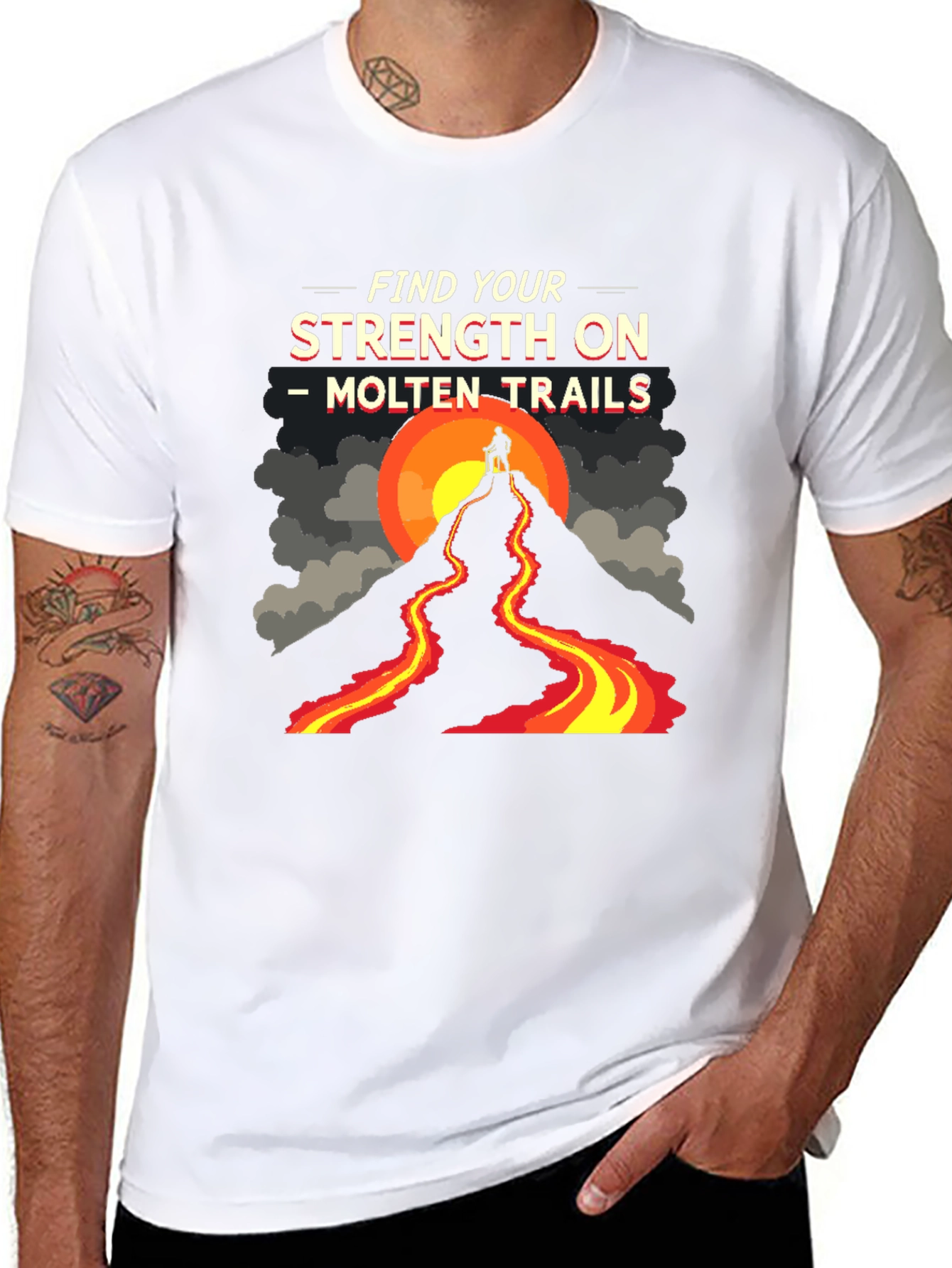 Black Molten Trails Graphic Tee view 8
