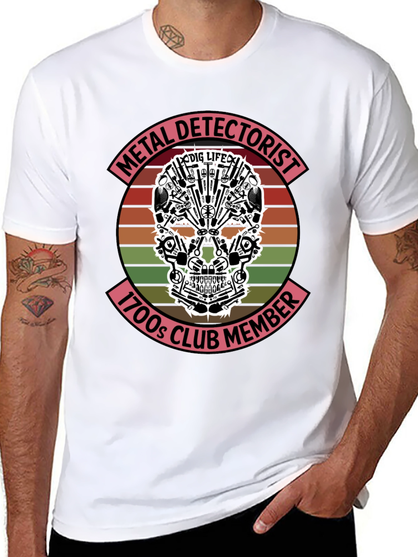 Black Metal Detectorist T-Shirt: 1700s Club Member view 8