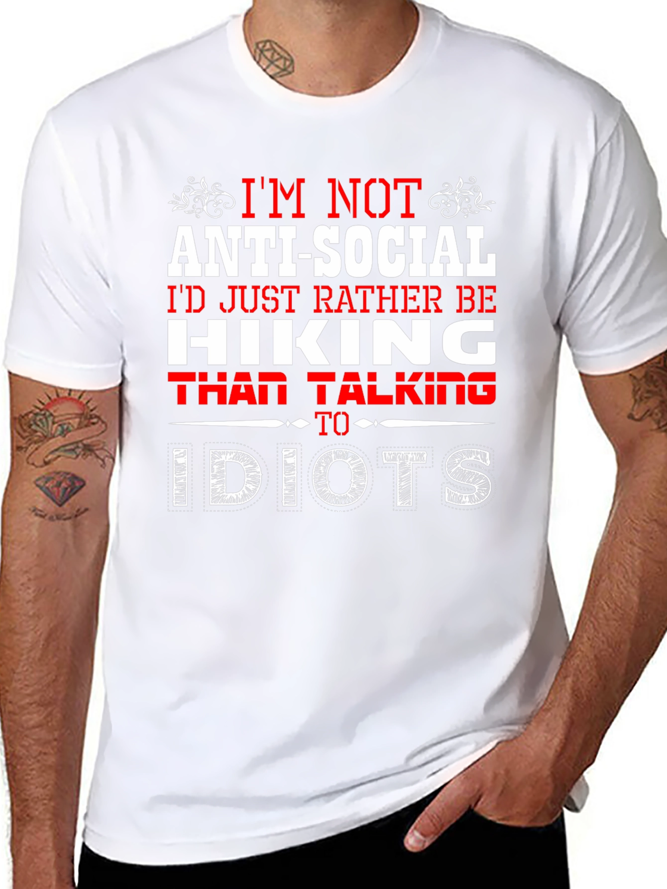 Black Funny Hiking T-Shirt - Anti-Social Outdoors Tee view 8