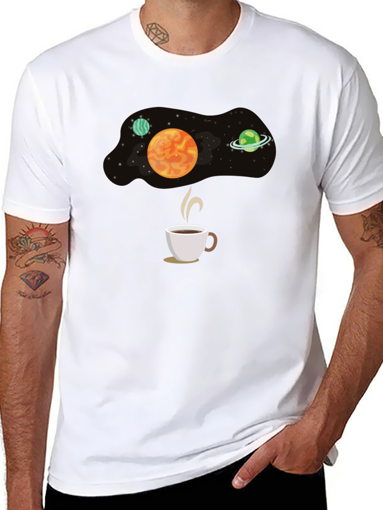 Black Space Coffee T-Shirt - Galaxy Brew Tee view 8