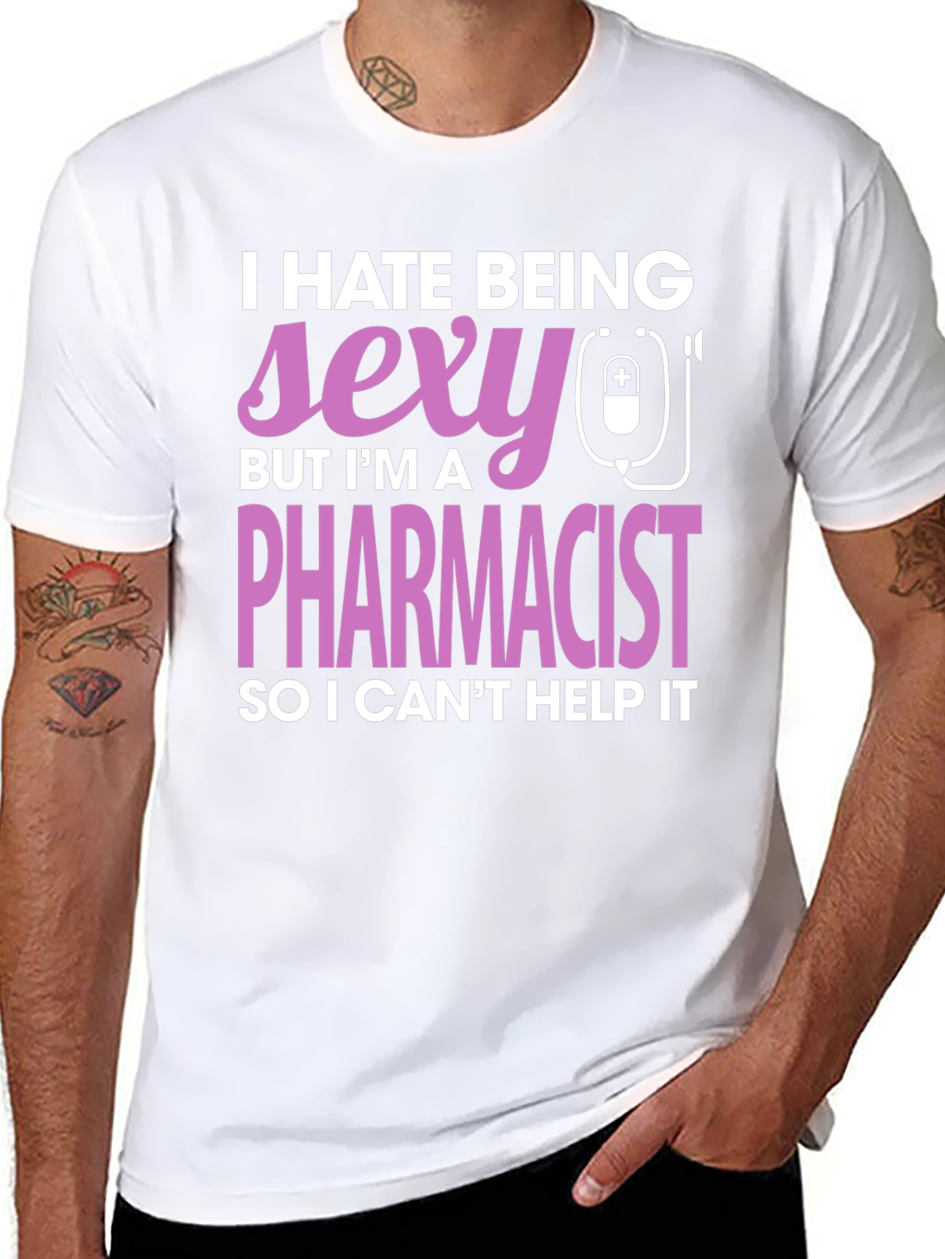 Black Funny Pharmacist T-Shirt - I Hate Being Sexy view 8