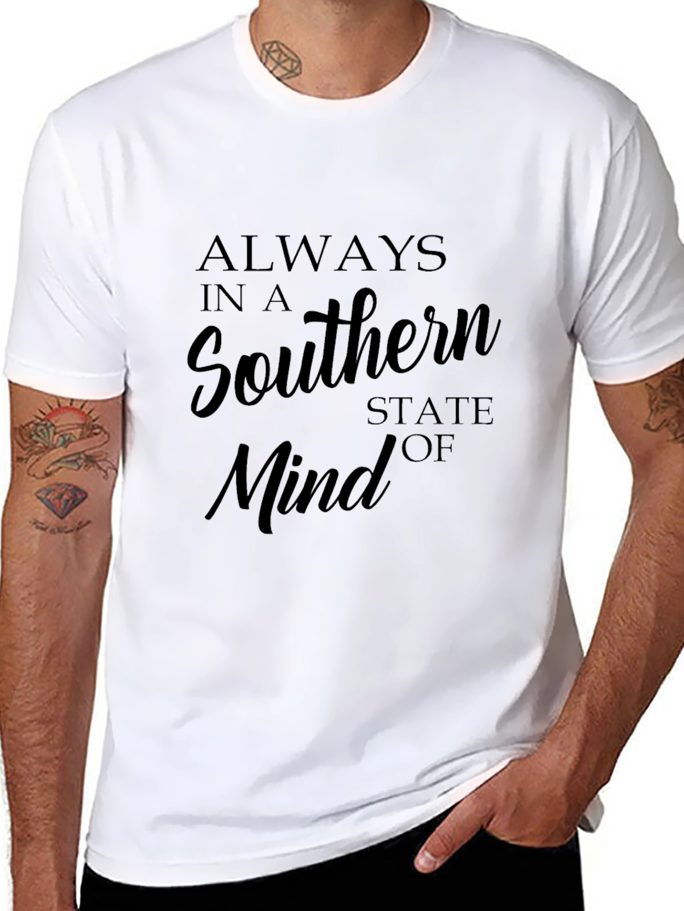 Black Southern State of Mind T-Shirt - Stylish Black Tee view 8