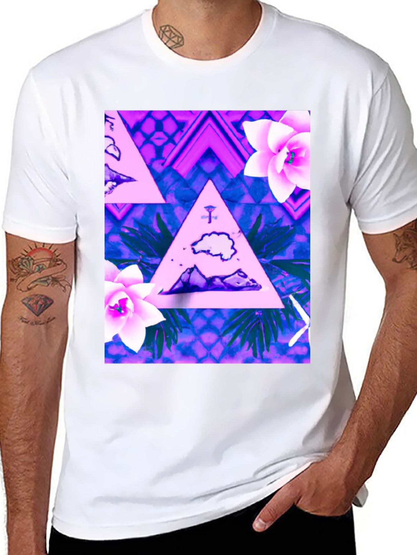 Tropical Triangle Graphic Tee - 8