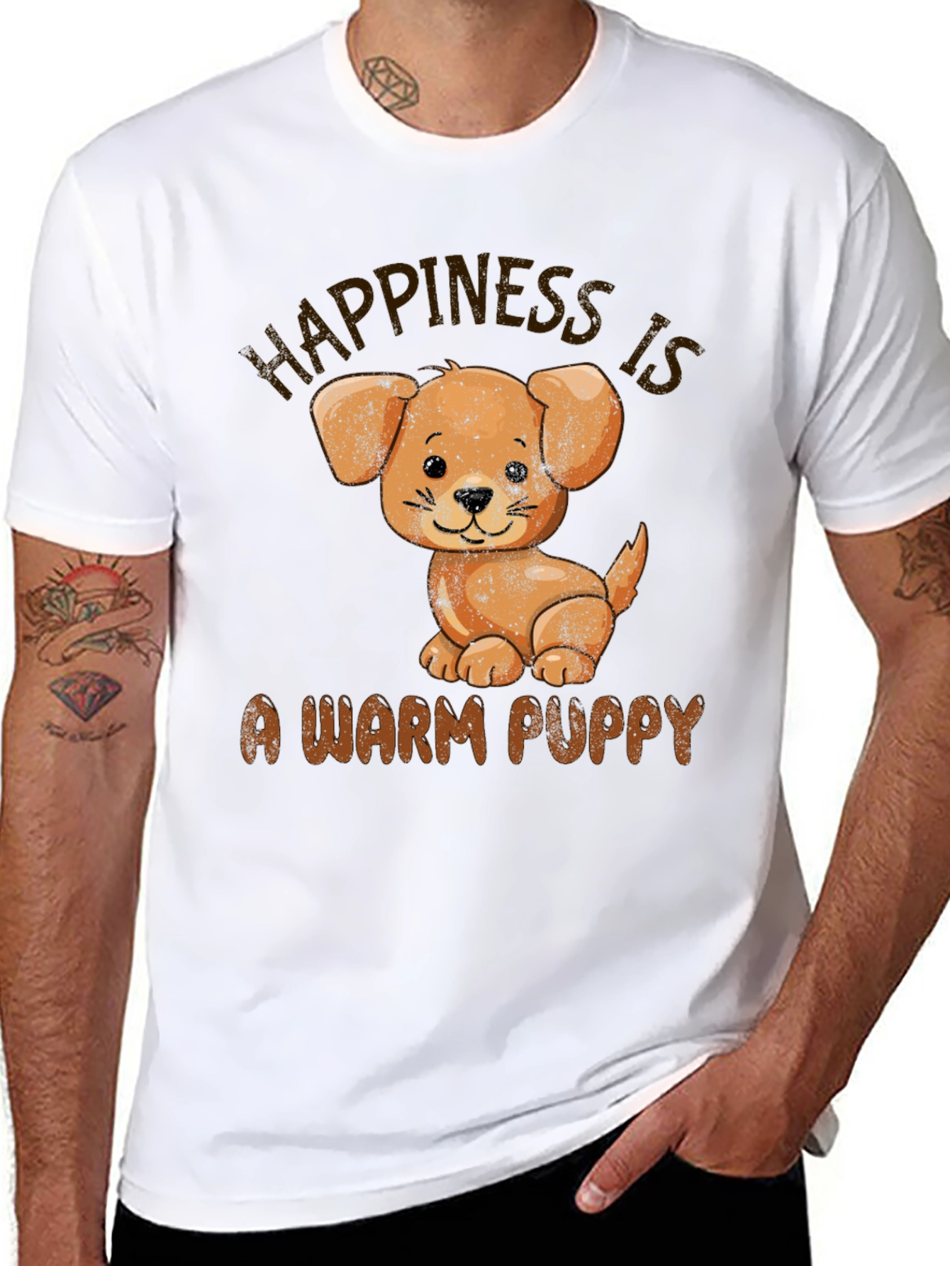 Black Happiness is a Warm Puppy T-Shirt view 8