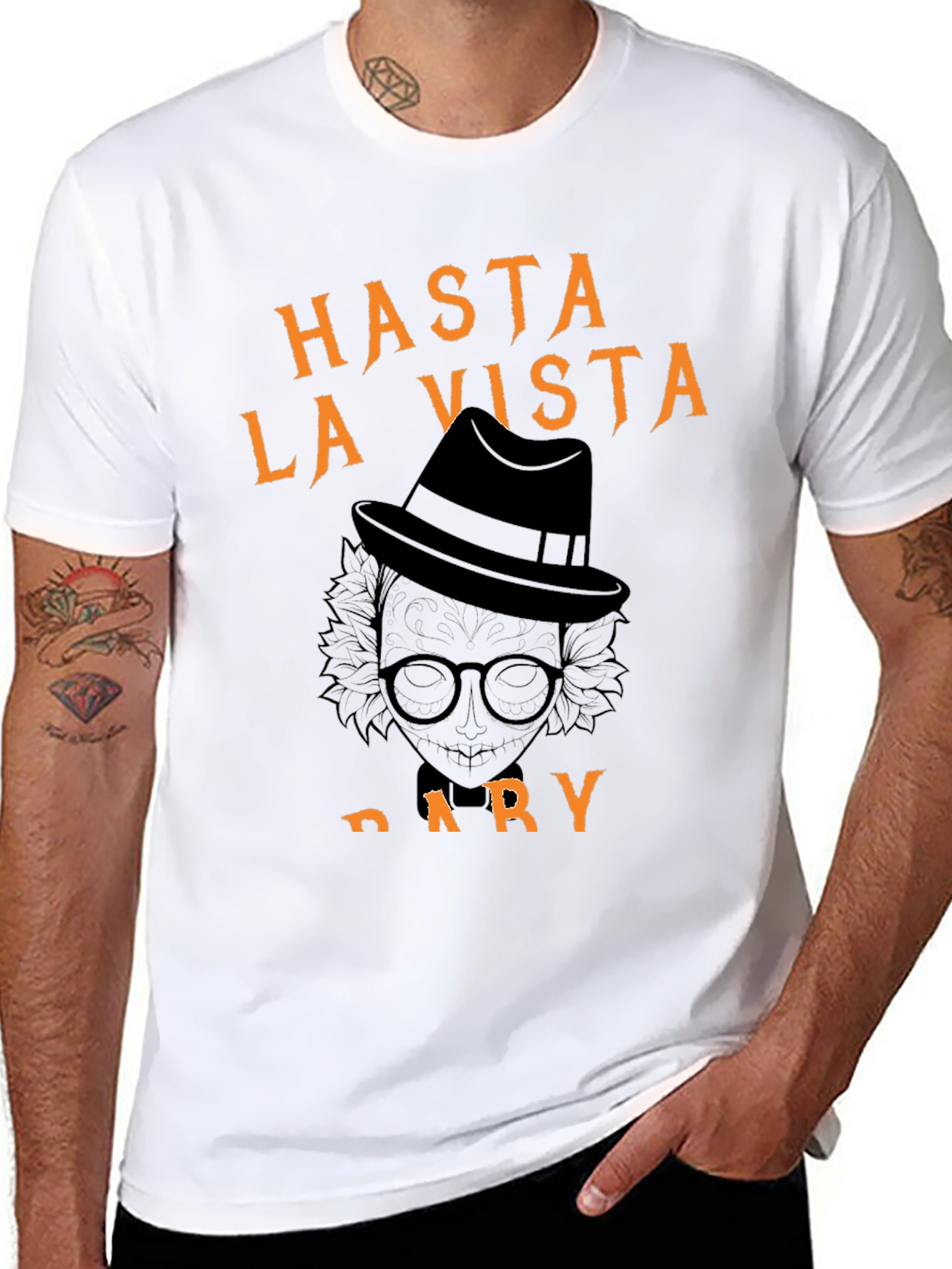 Black Hasta La Vista, Dary Halloween T-Shirt view 8