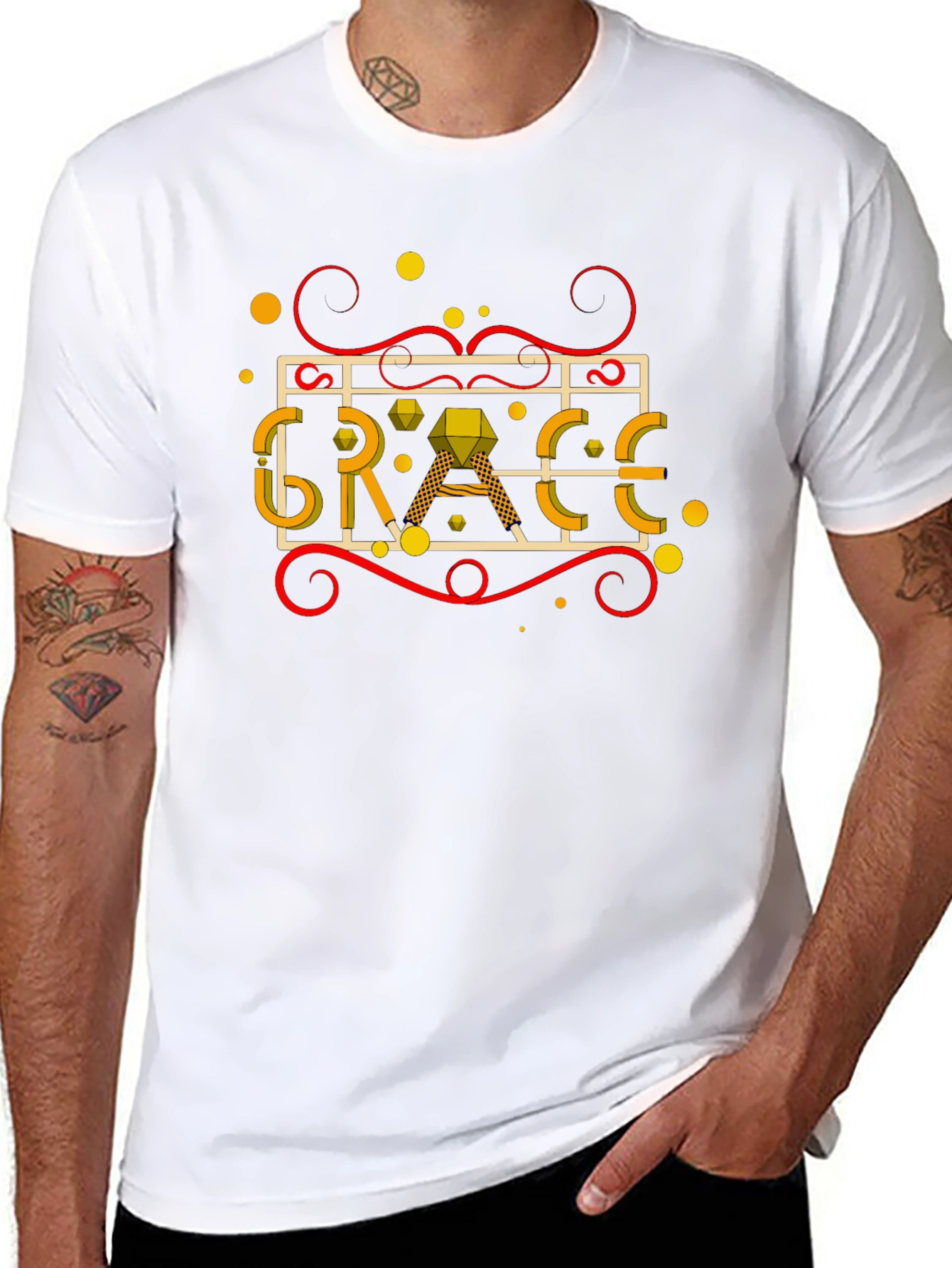 Black Grace Graphic Tee - Unique Design T-Shirt view 8