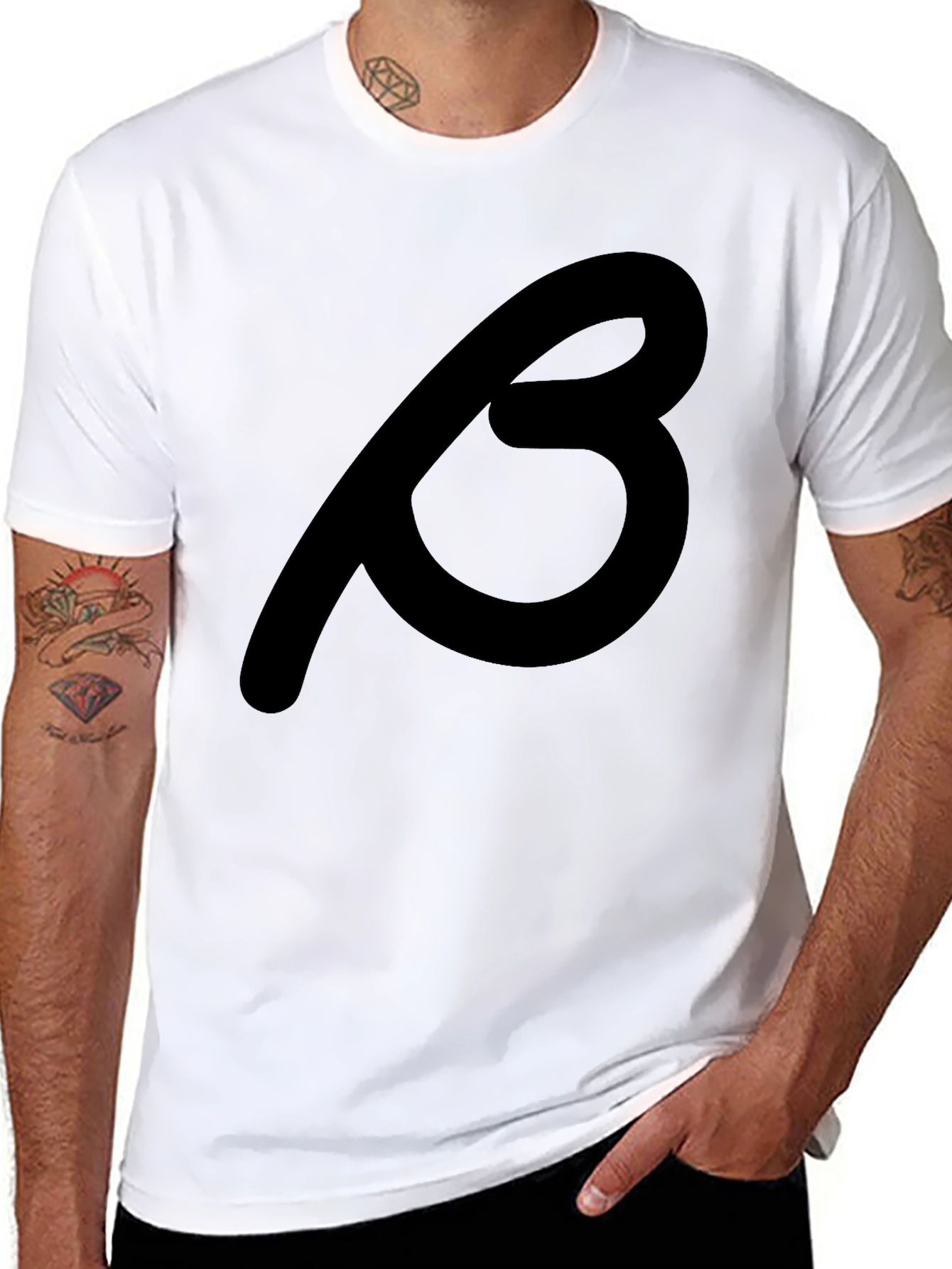 Black Black T-Shirt with Beta Symbol view 8