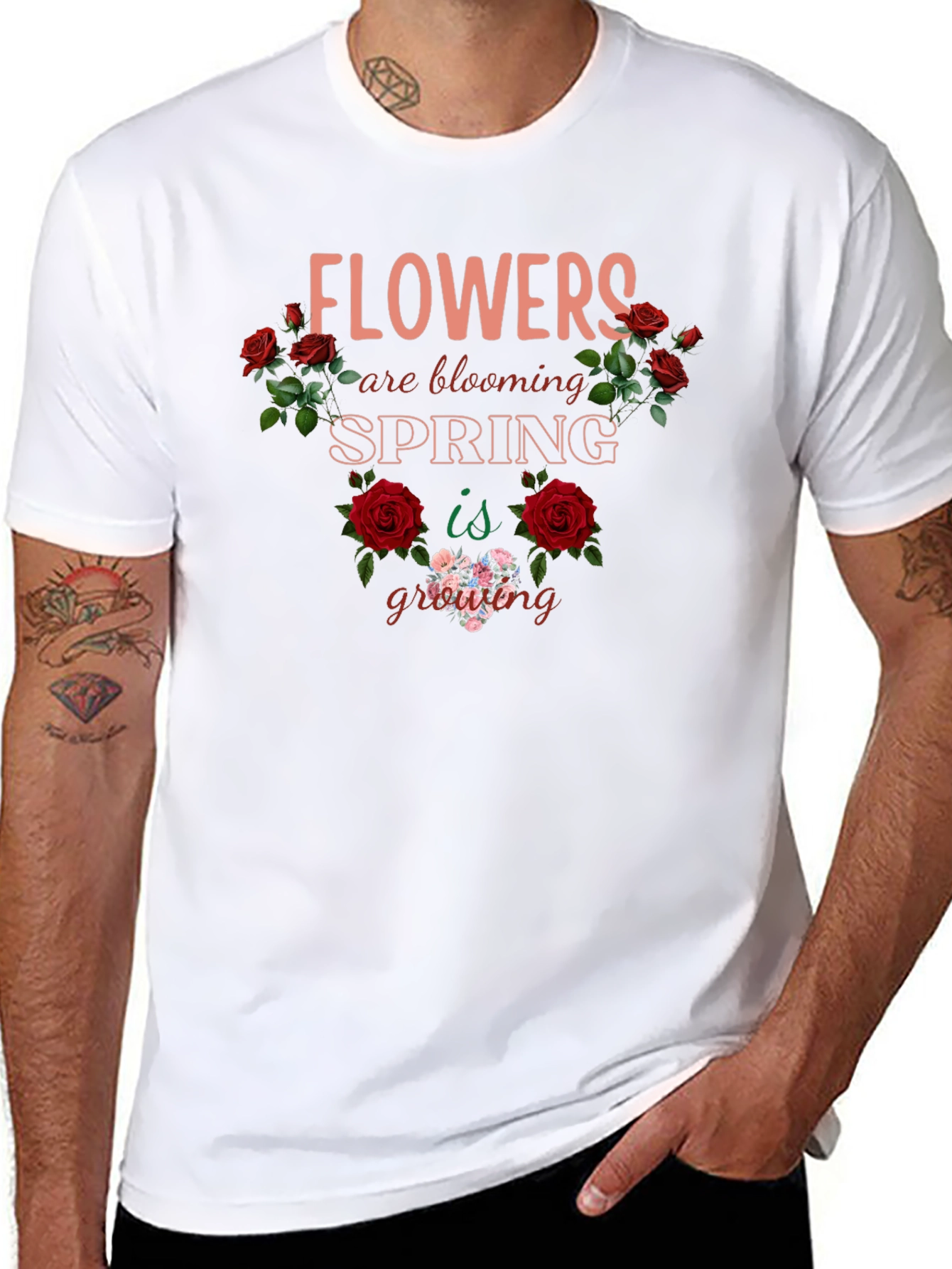 Black Flowers are Blooming Spring is Growing T-shirt view 8