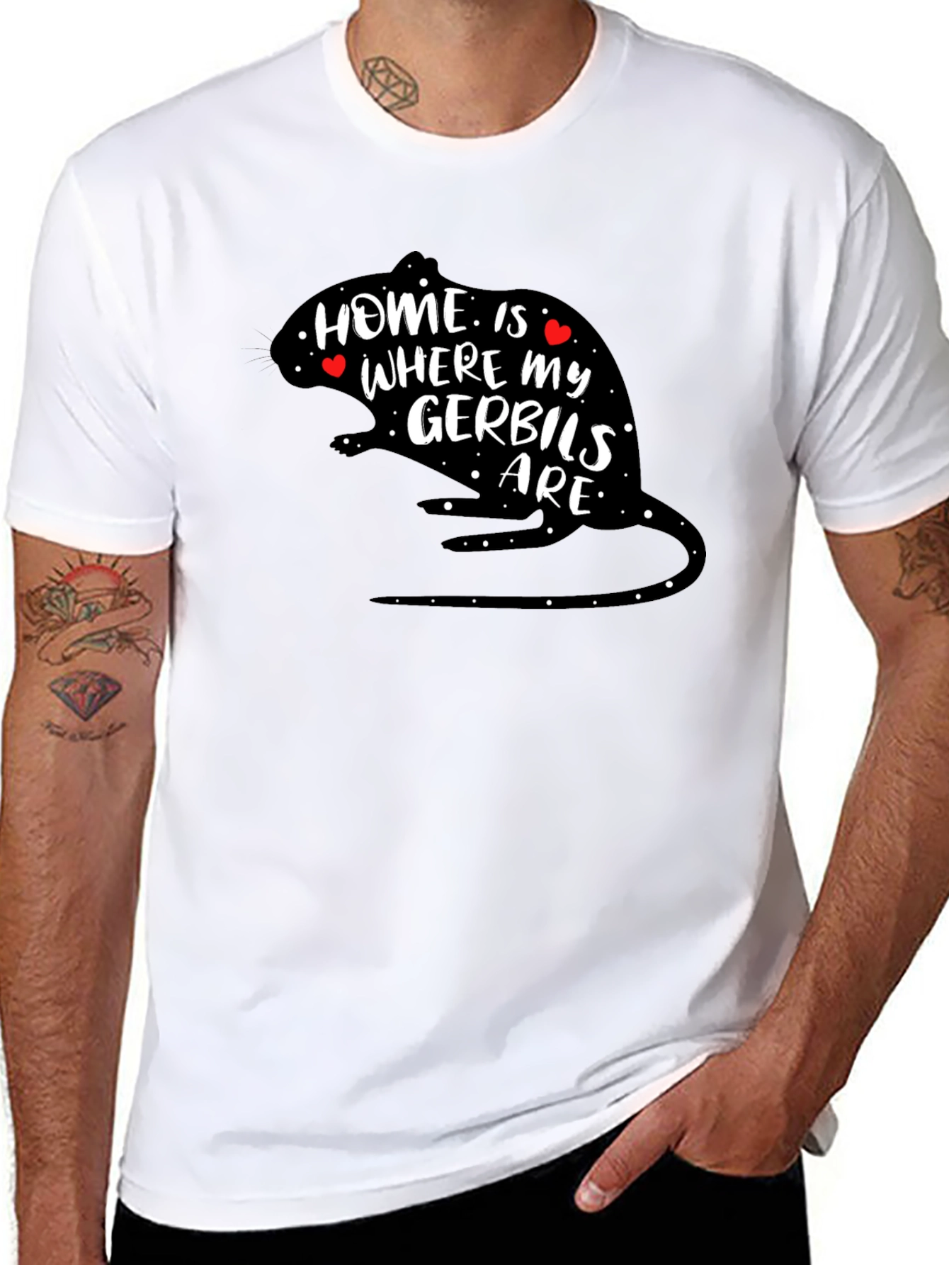 Black Home is Where My Gerbils Are T-Shirt view 8