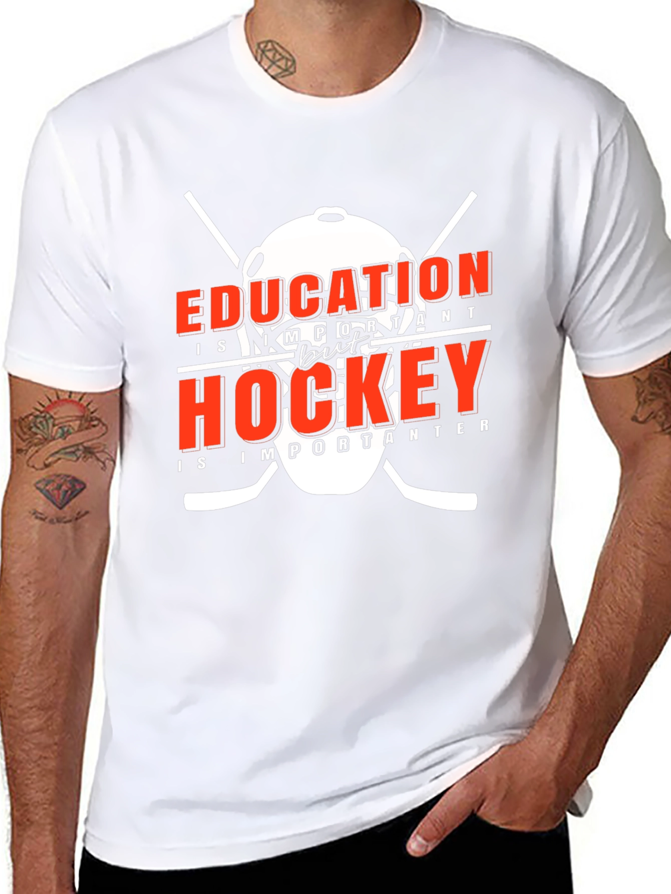 Black Education But Hockey T-Shirt view 8