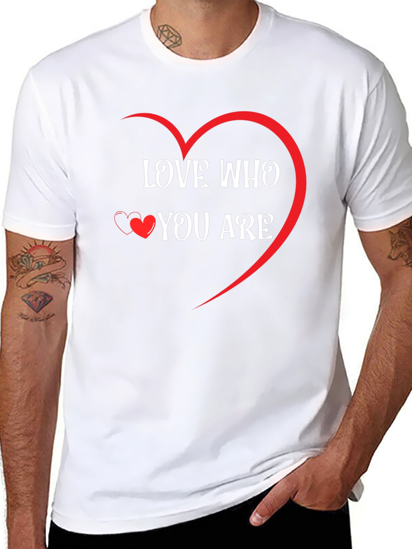 Black Love Who You Are Graphic Tee - Heart Design view 8