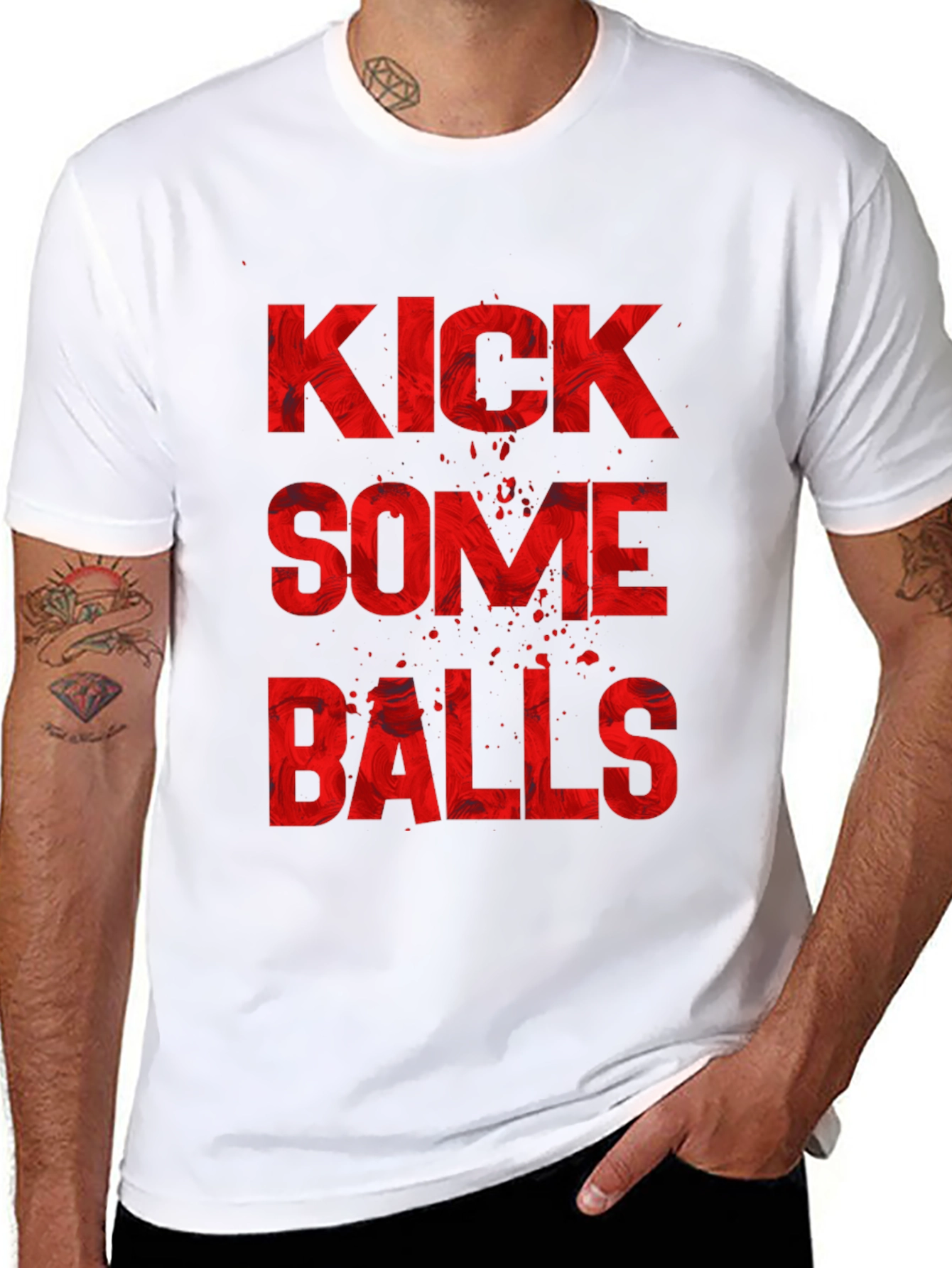 Black Kick Some Balls Graphic T-Shirt view 8