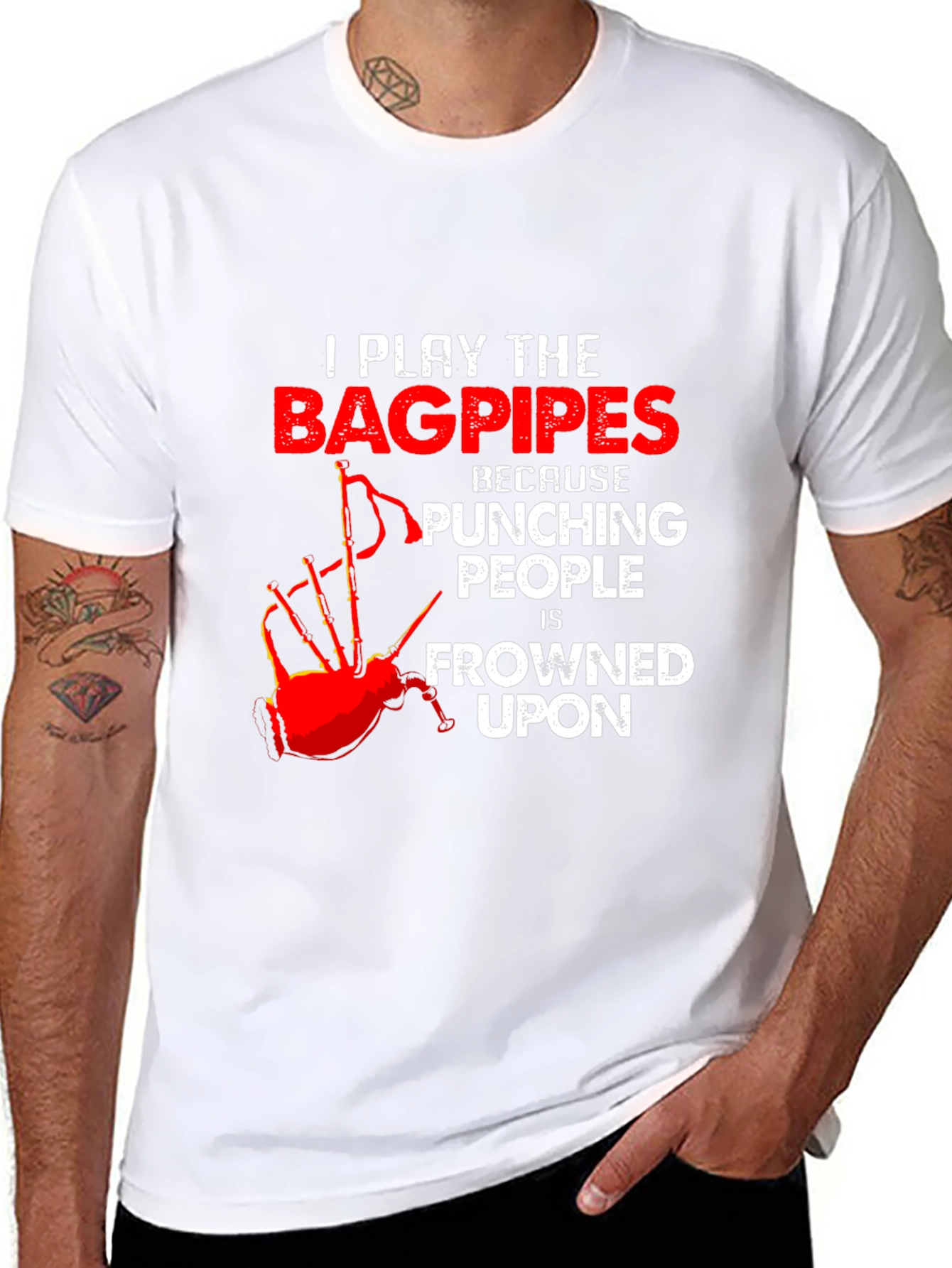 Black Bagpipes T-Shirt: Because Punching People is Frowned Upon view 8