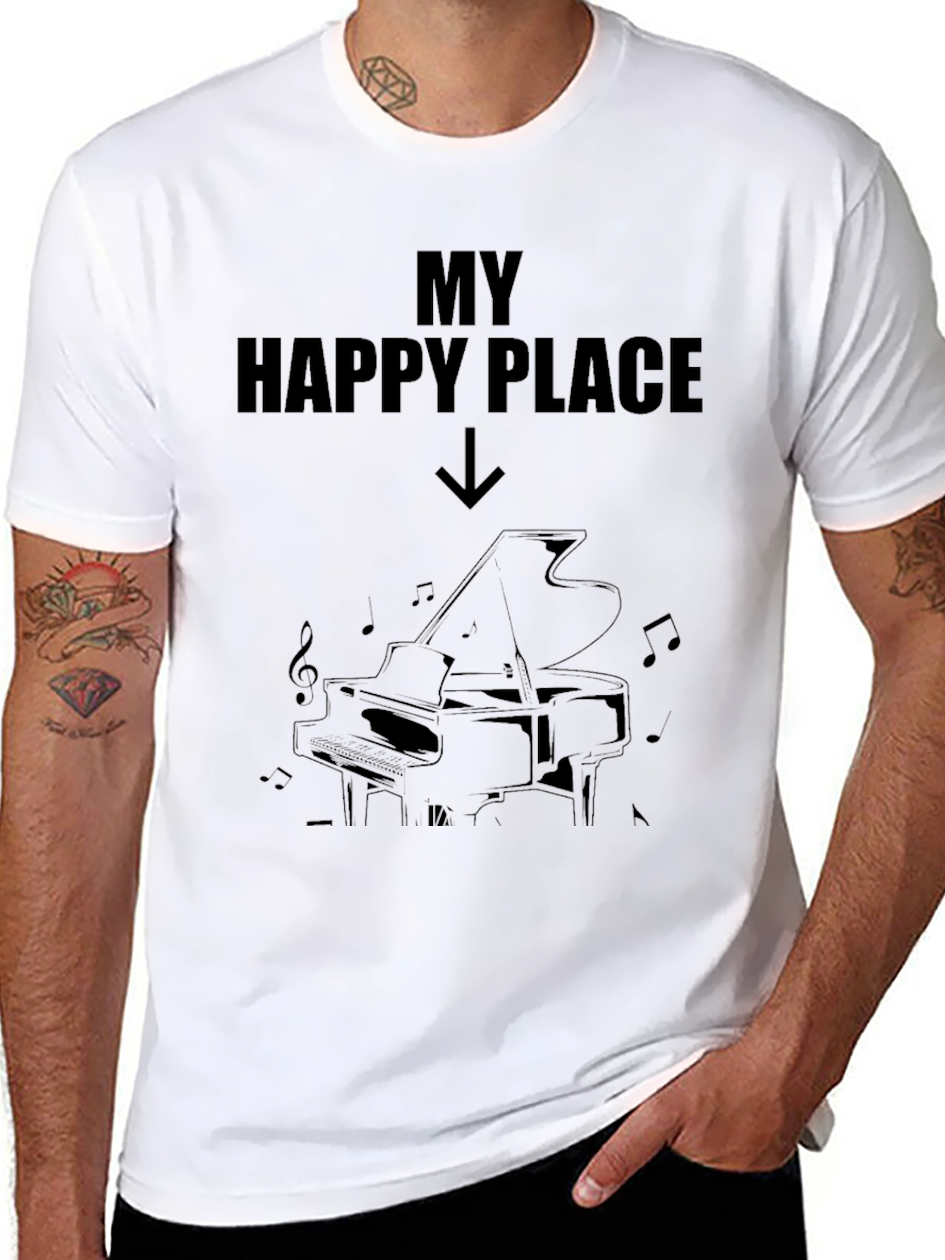 My Happy Place Piano T-Shirt Musician Gift - 8