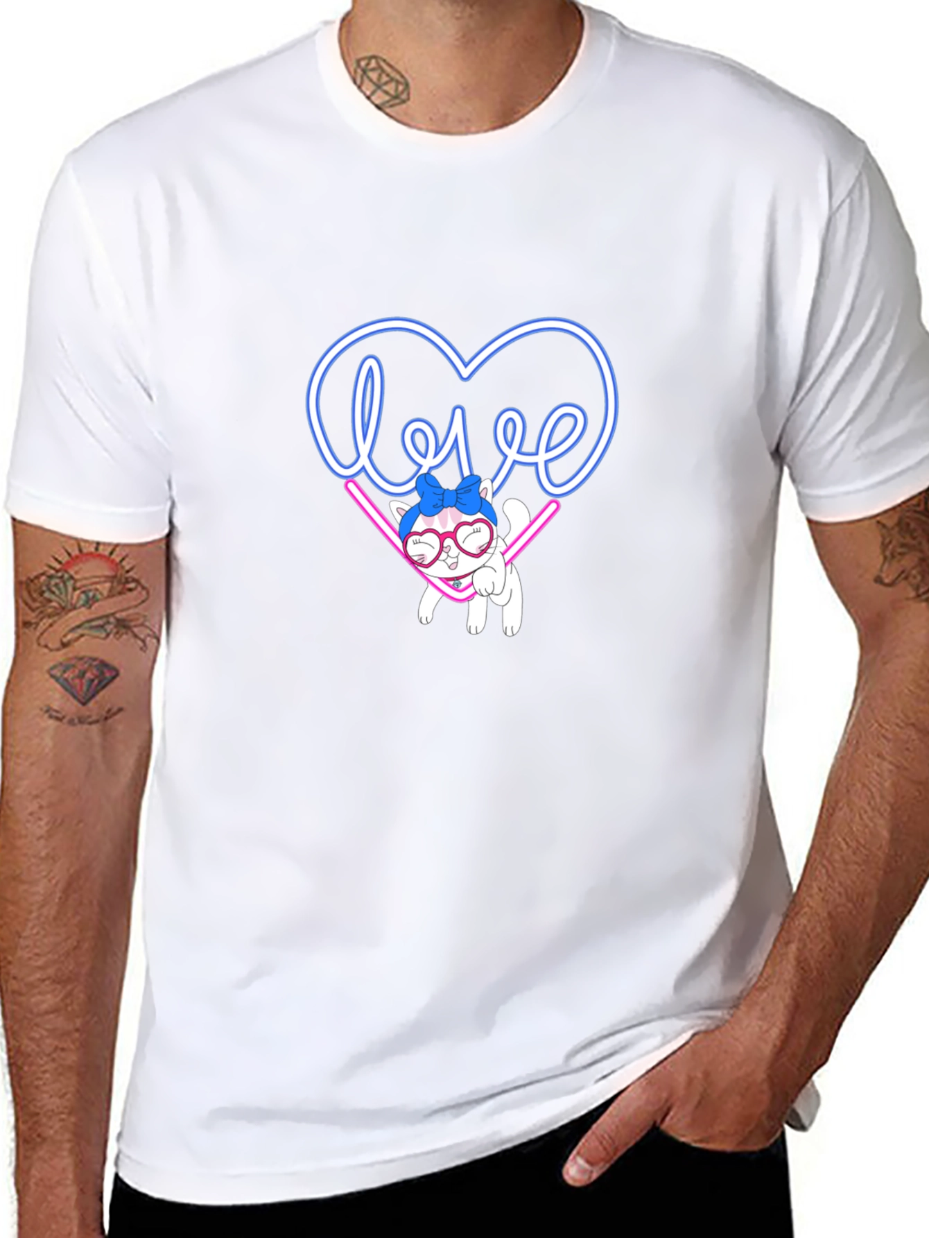 Black Love Cat Graphic Tee - Cute & Stylish view 8