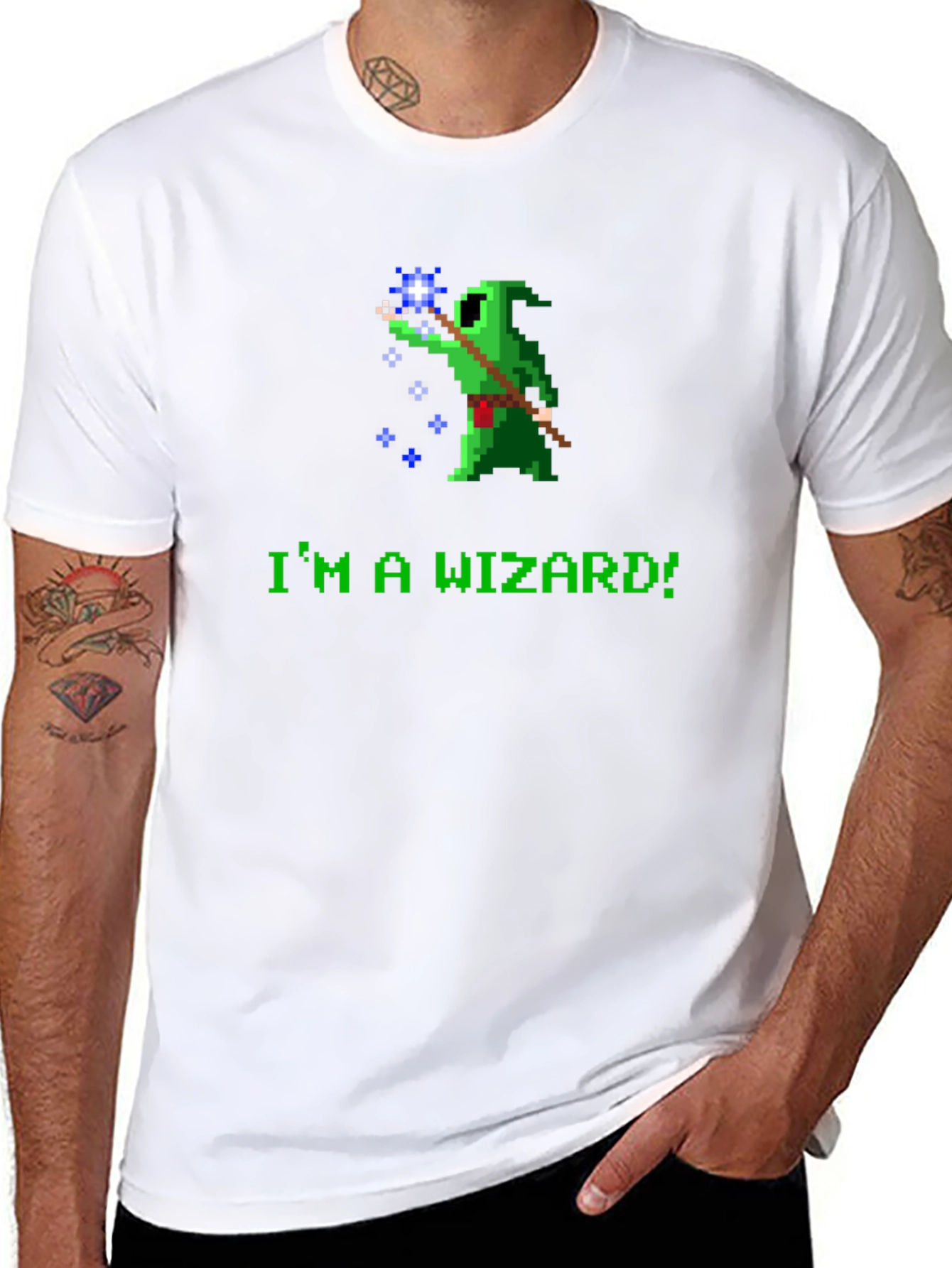 Black I'm a Wizard! Graphic Novelty Tee view 8