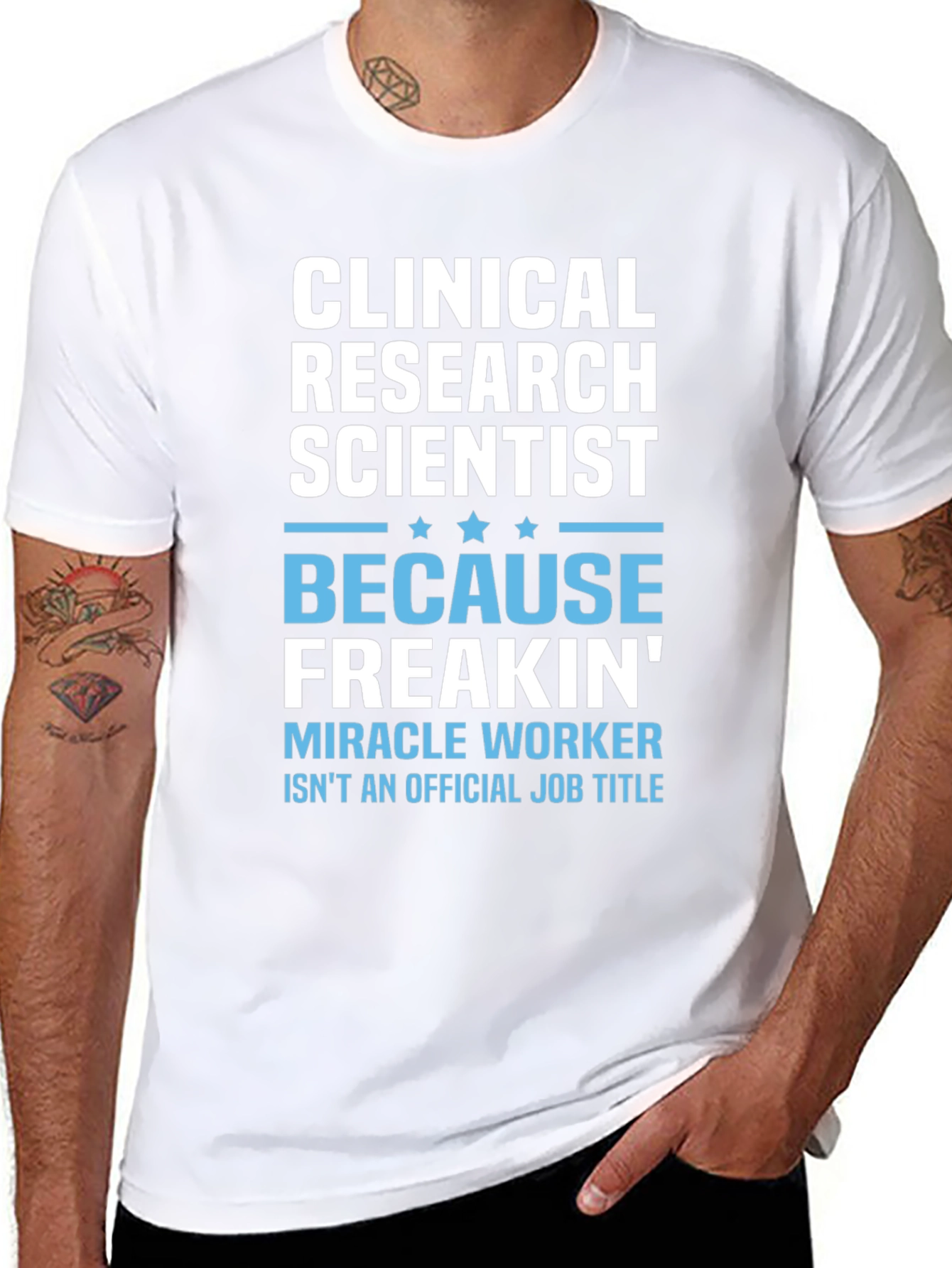 Black Clinical Research Scientist Funny Job Title T-Shirt view 8