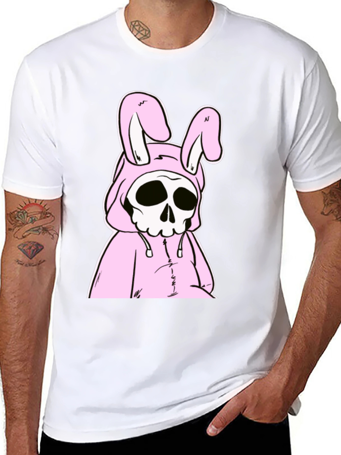 Black Grim Reaper Bunny Graphic T-Shirt view 8