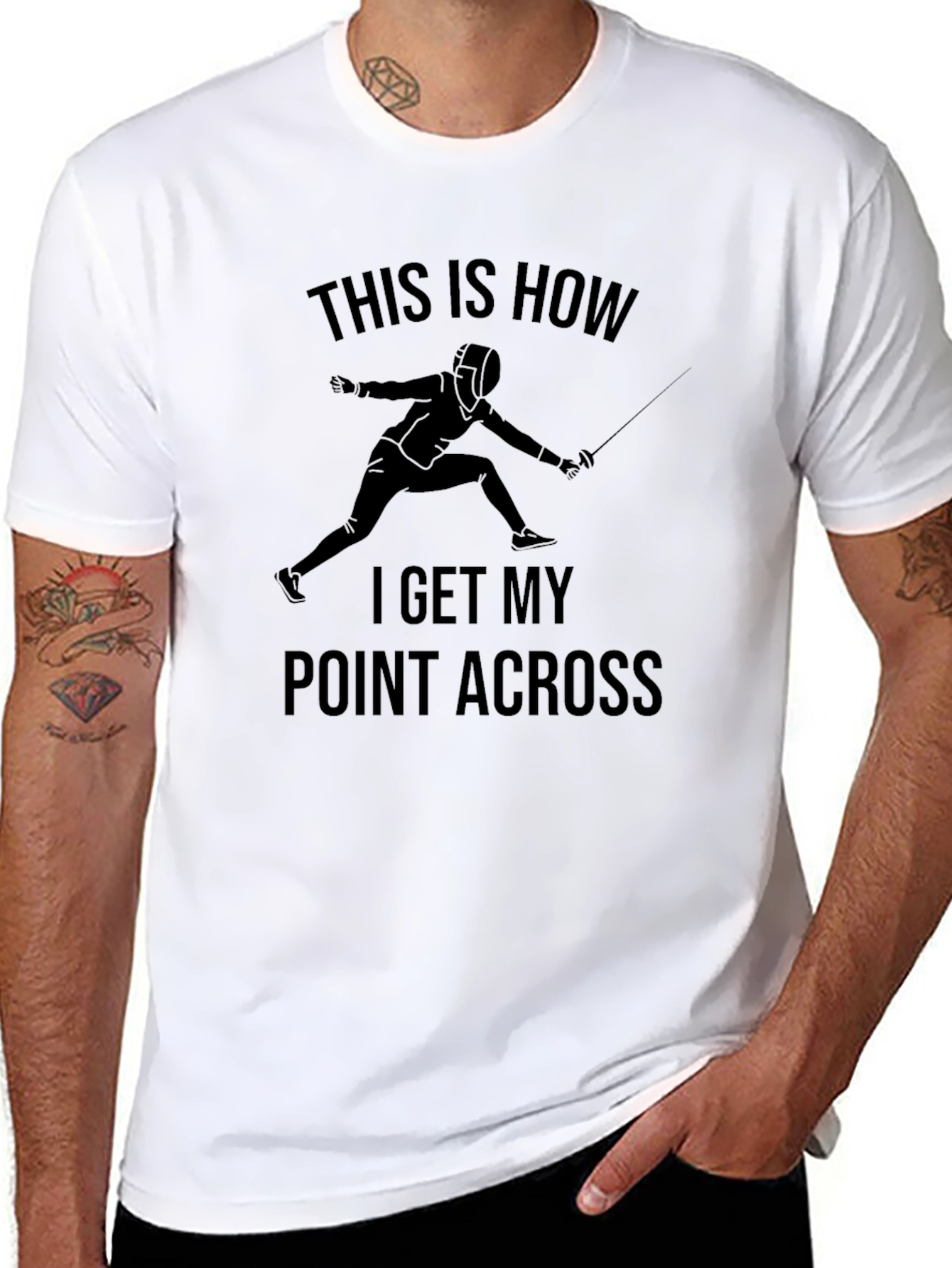Black Fencing T-Shirt: This Is How I Get My Point Across view 8
