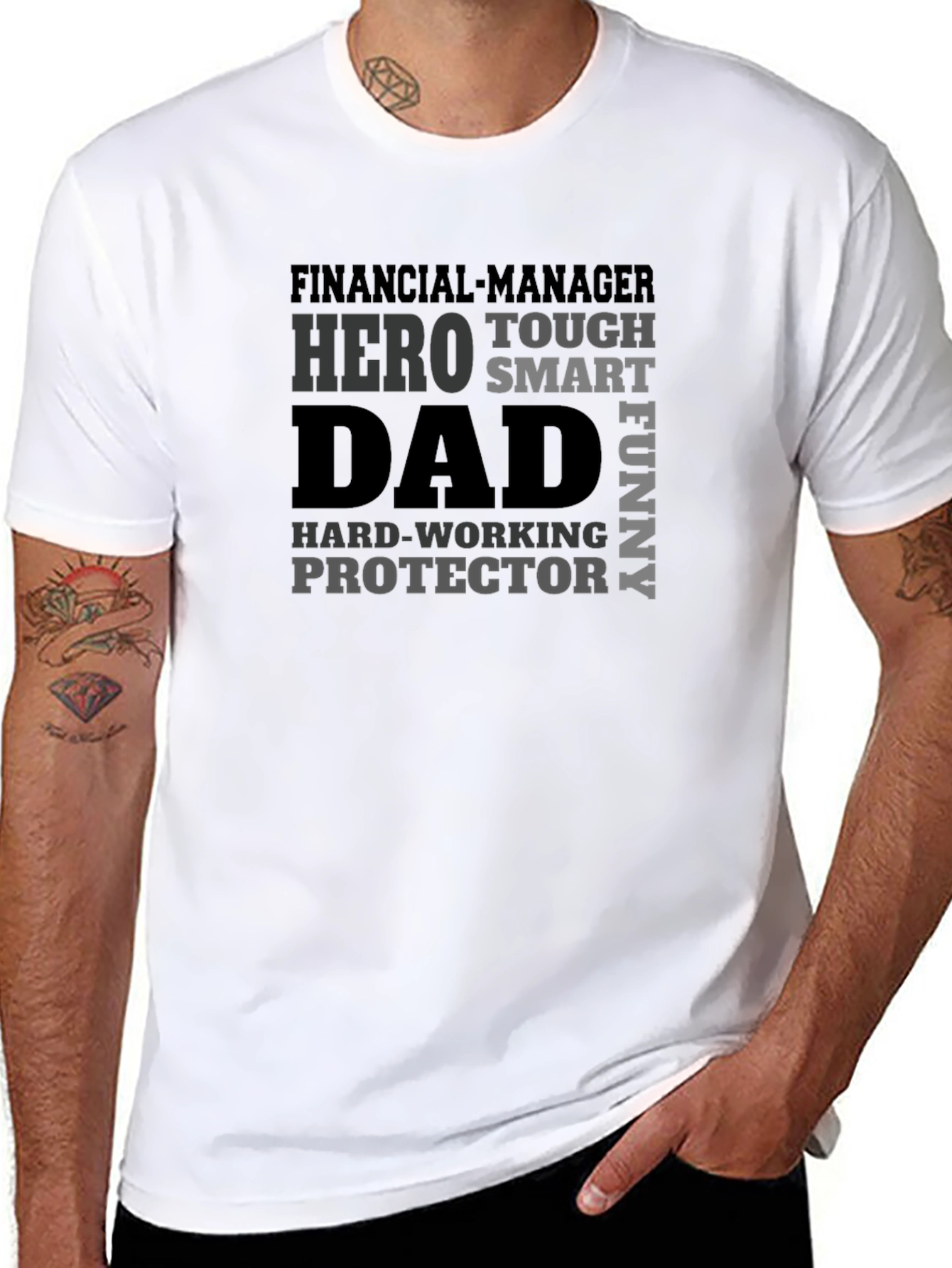 Black Dad Hero Graphic Tee - Financial Manager T-Shirt view 8